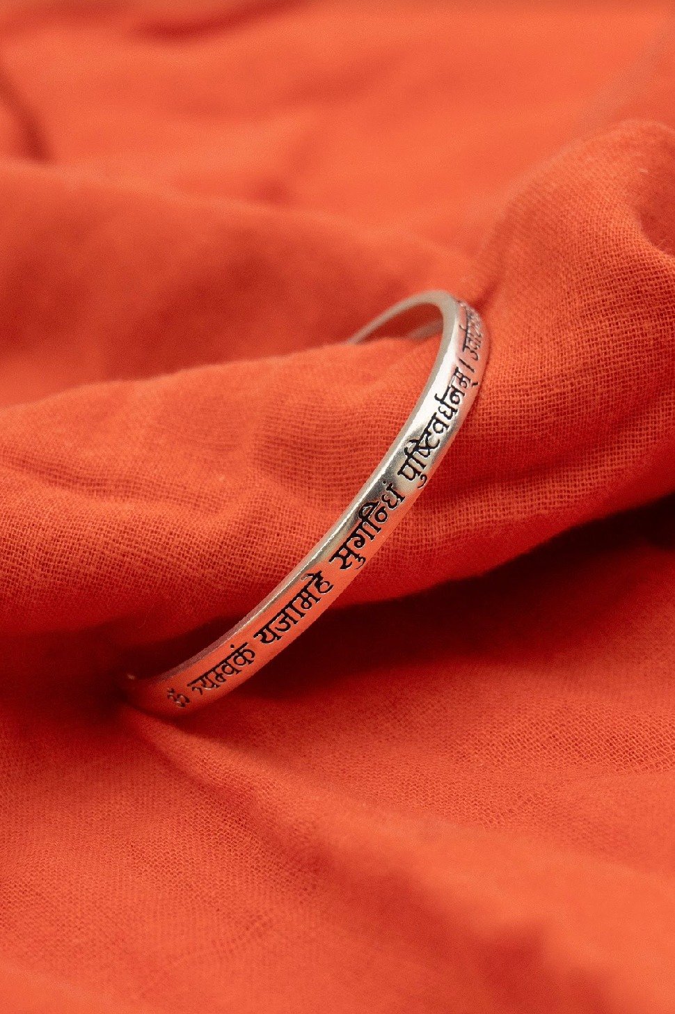 92.7 Silver MahaMritunjay Mantra Kada Female