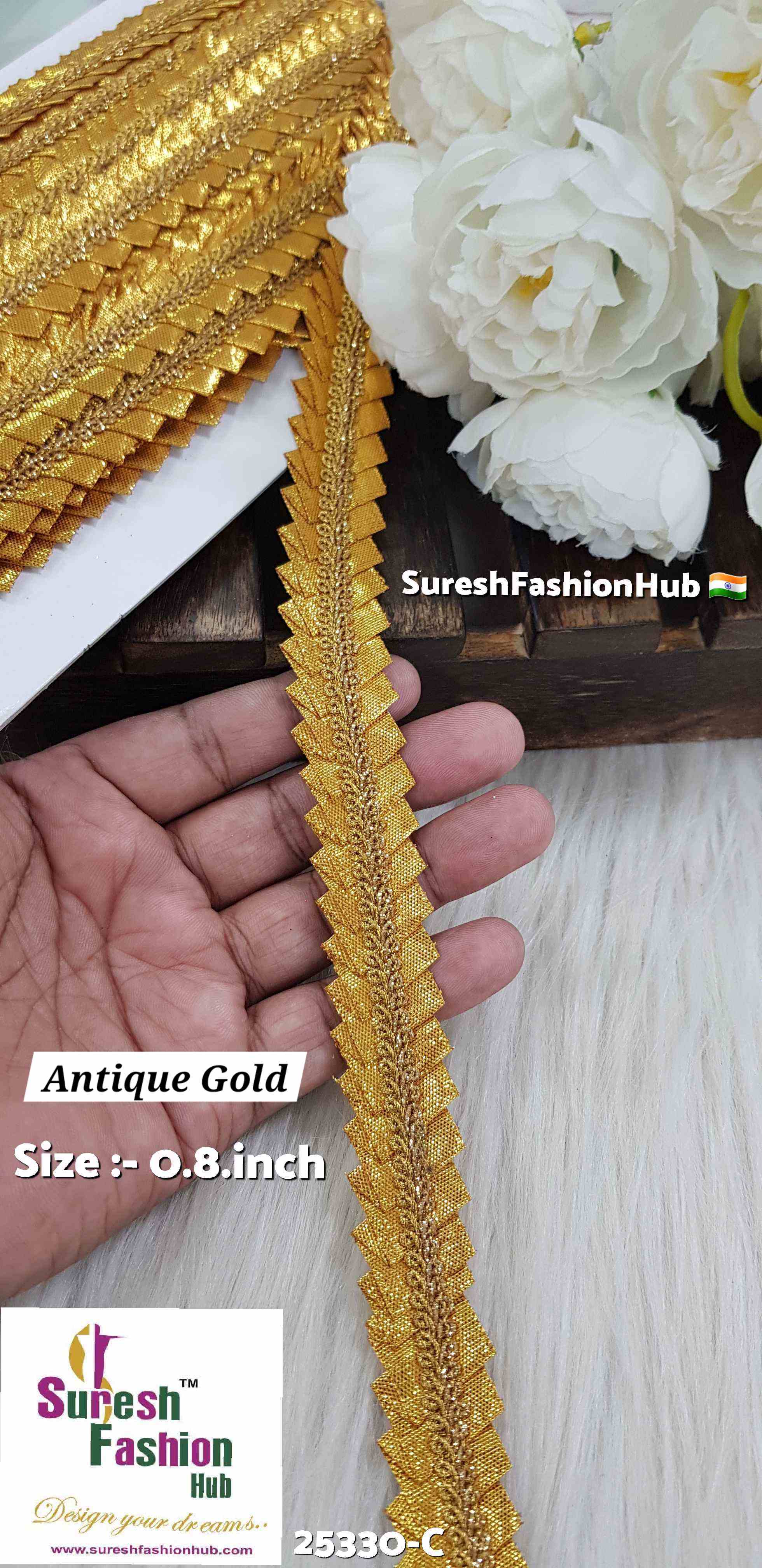 "Intricate Decorative Jhalar Lace with Cutwork Design for Festive Attire"