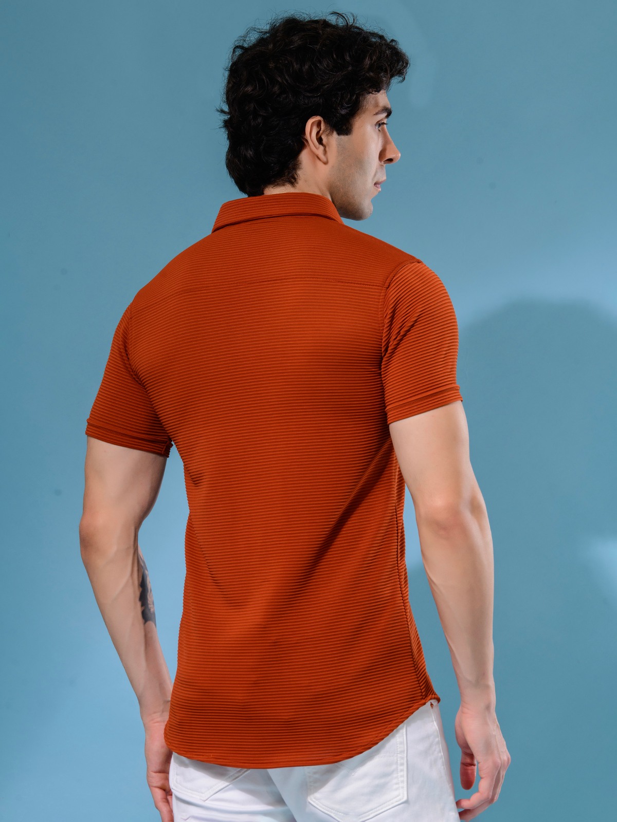 ALBION MENS NEW GARAGE 3 (RUST) SHIRT