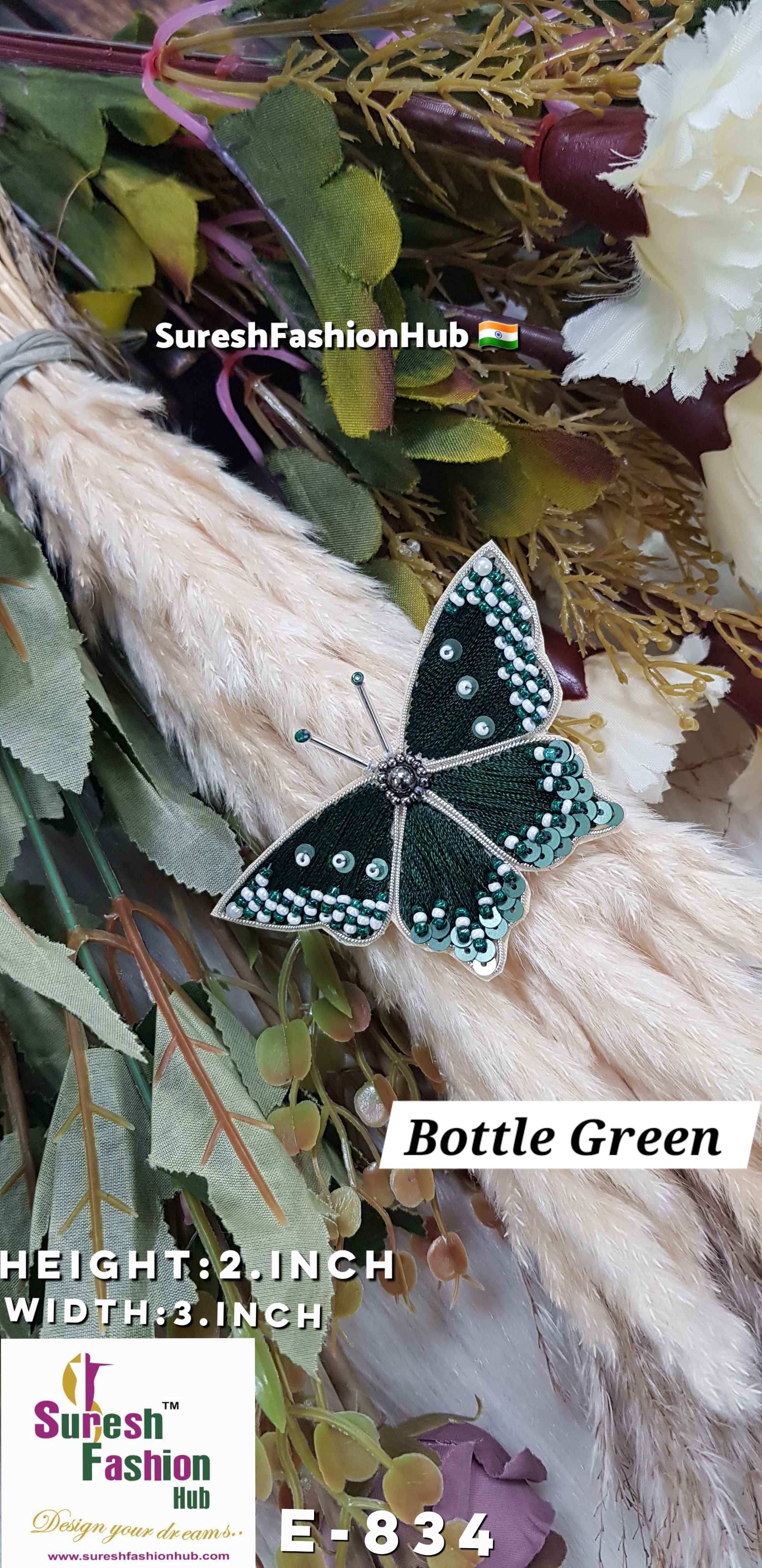 Enchanted Elegance Butterfly Patch - Bottle Green