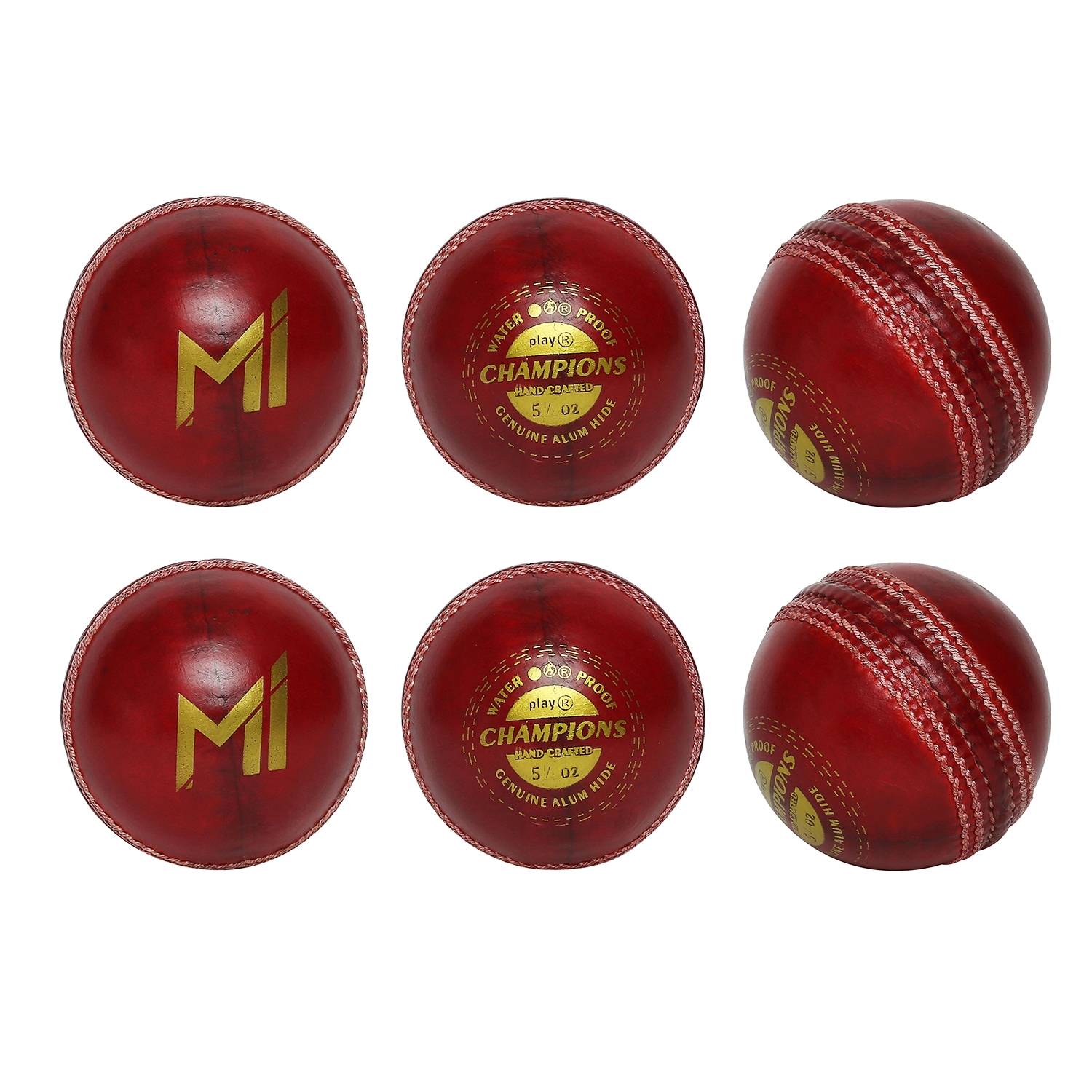 playR | MI: Champions Leather Ball (Red) Pack of 6