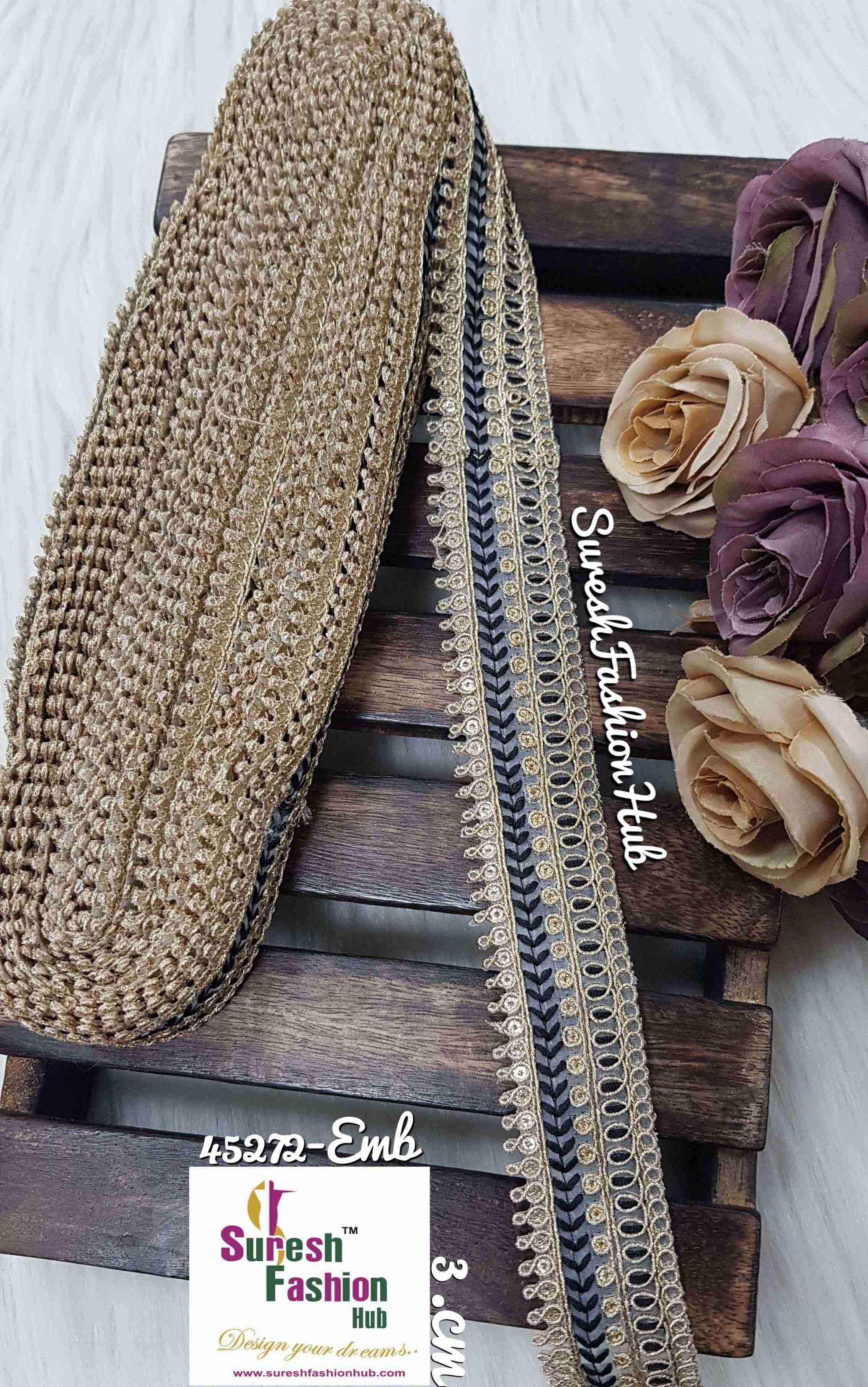 Black Gilded Grace Zari Ribbon