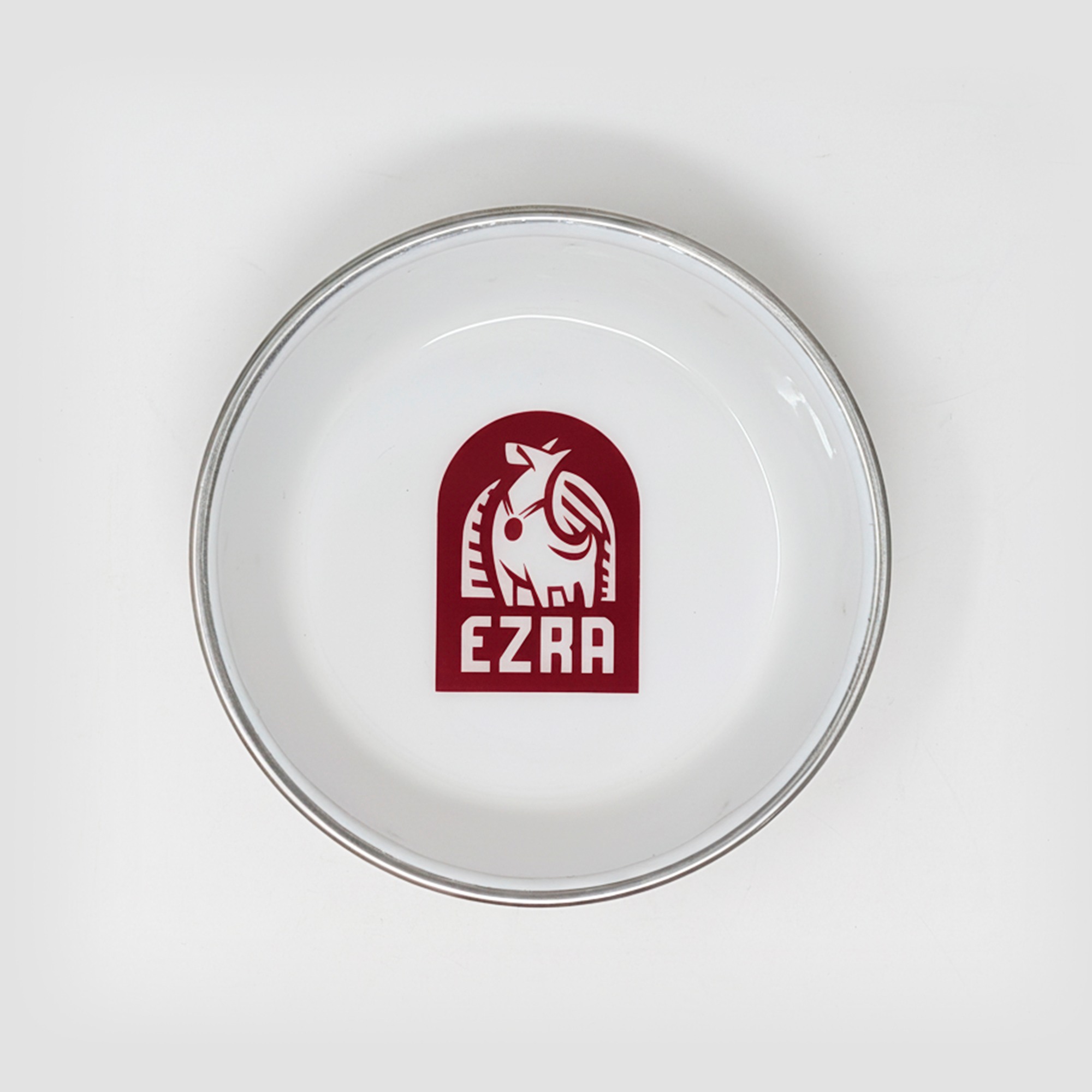 Ezra Anti Skid Rubber Grip, Stainless Steel Bowls for Dog, White