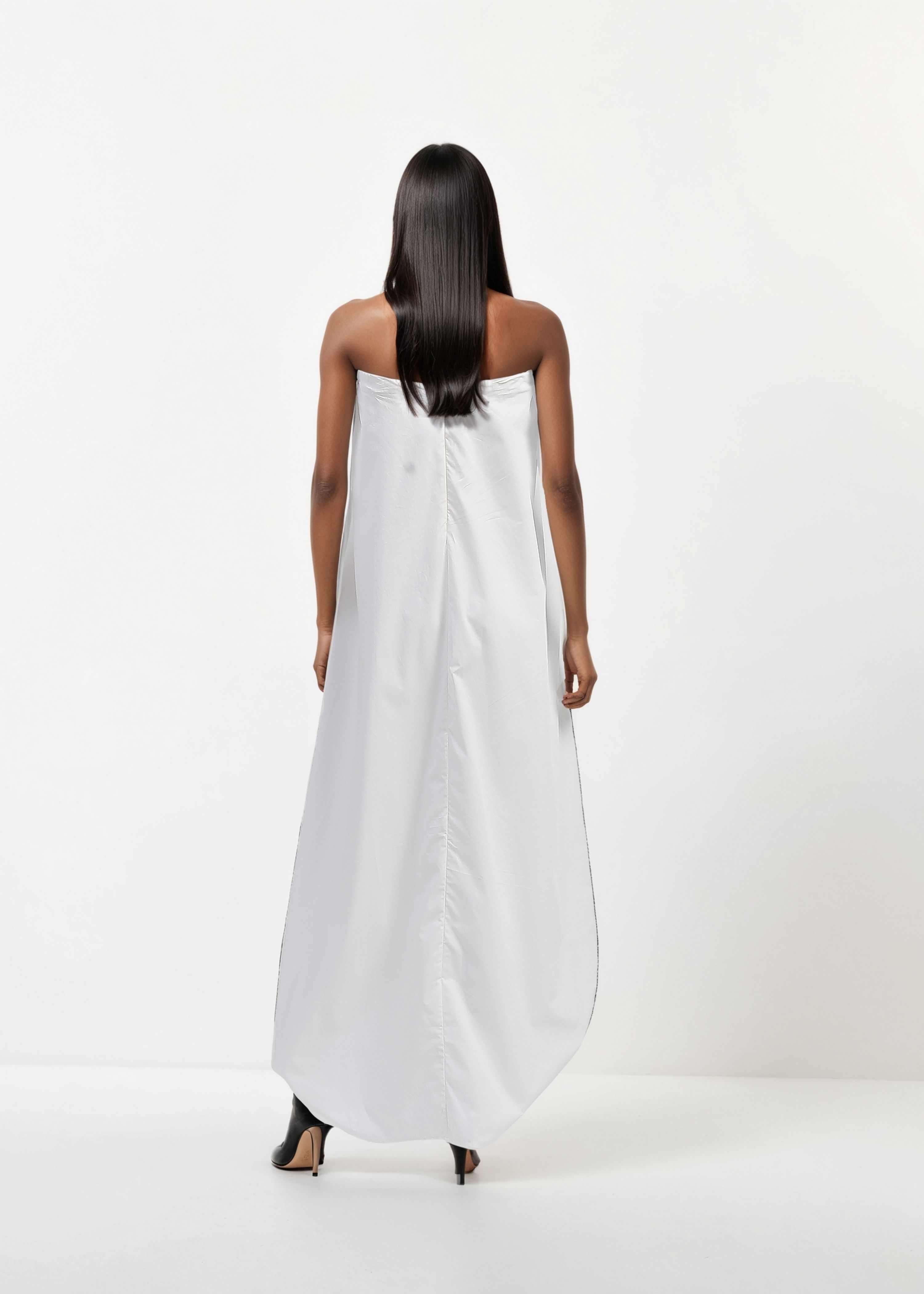 AKOK White Cotton White Tube Dress