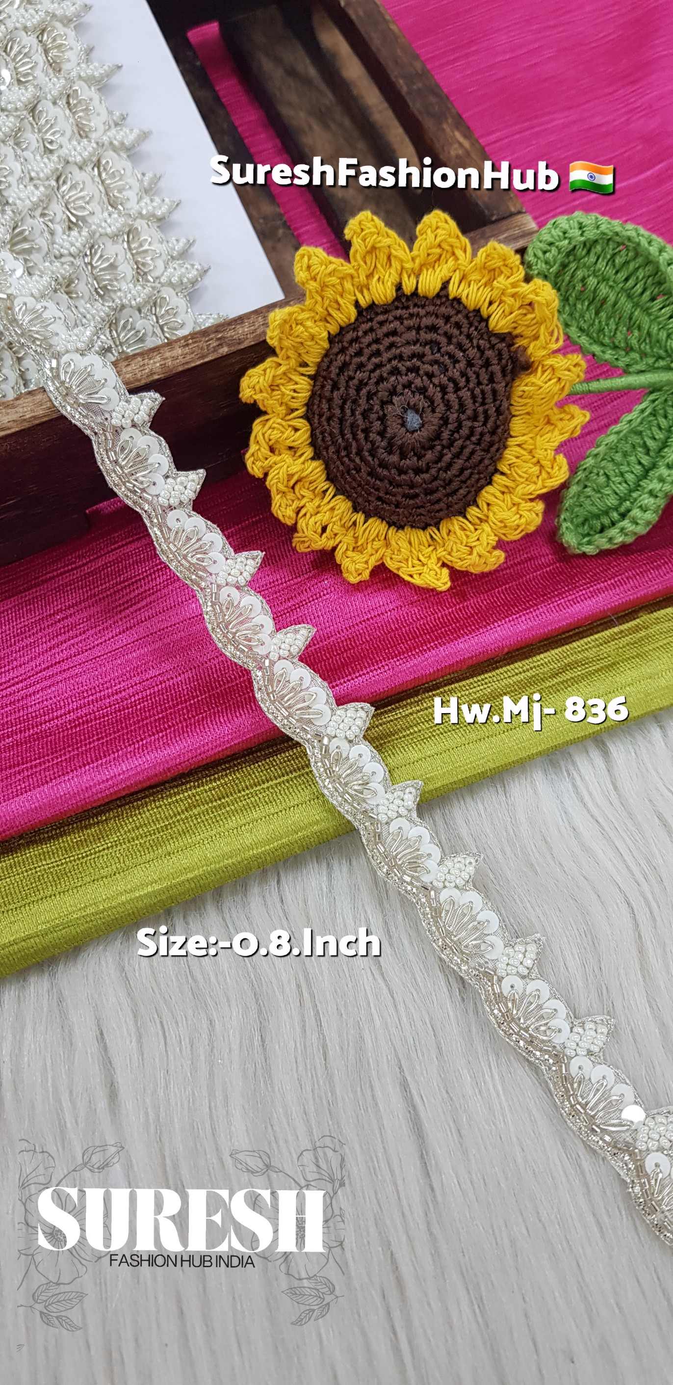 Gold with Pearls Double Scalloped Handmade Border – Mj-836
