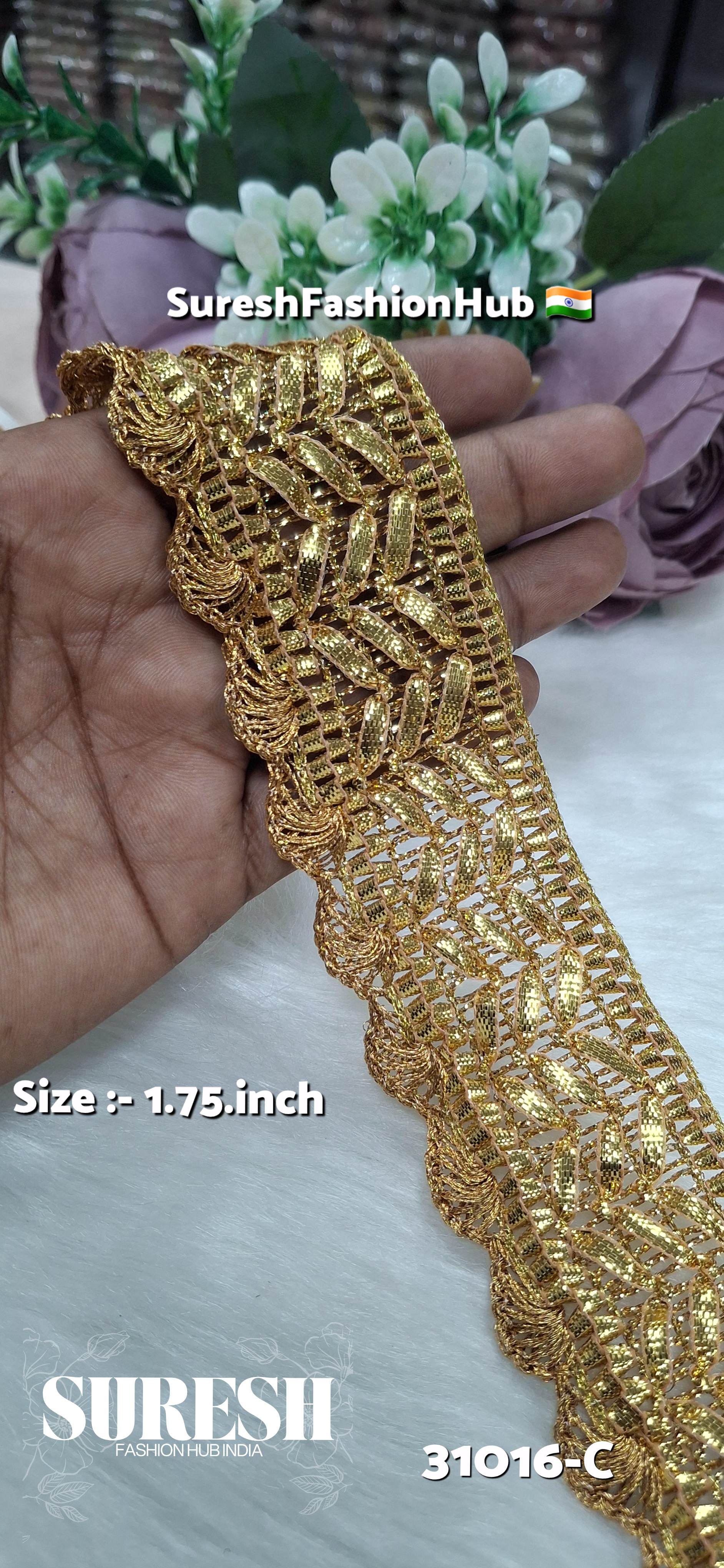 Antique Gold Gota Scalloped Jhalar Lace