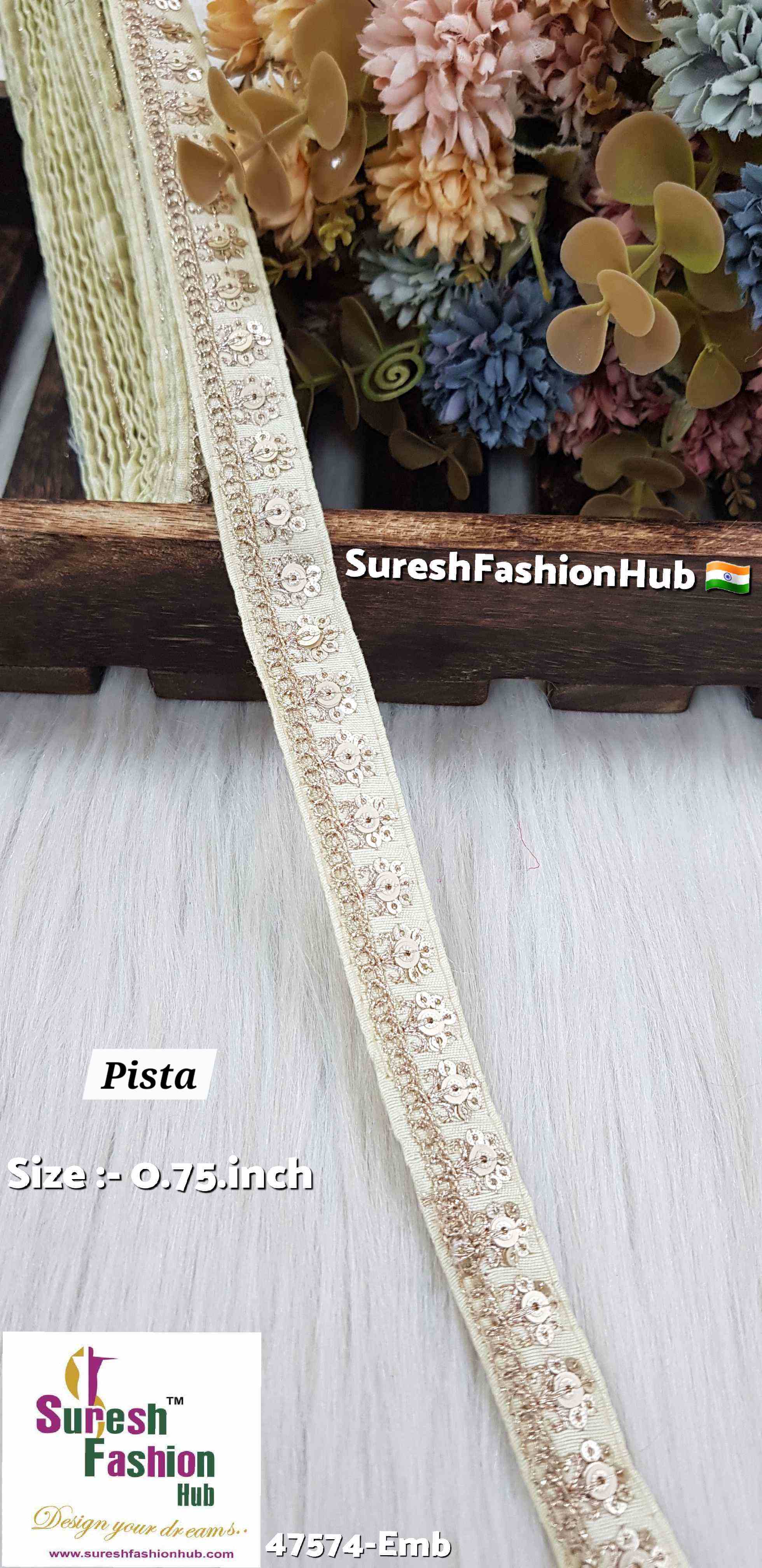 Embroidery Pista Delight Surat Silk