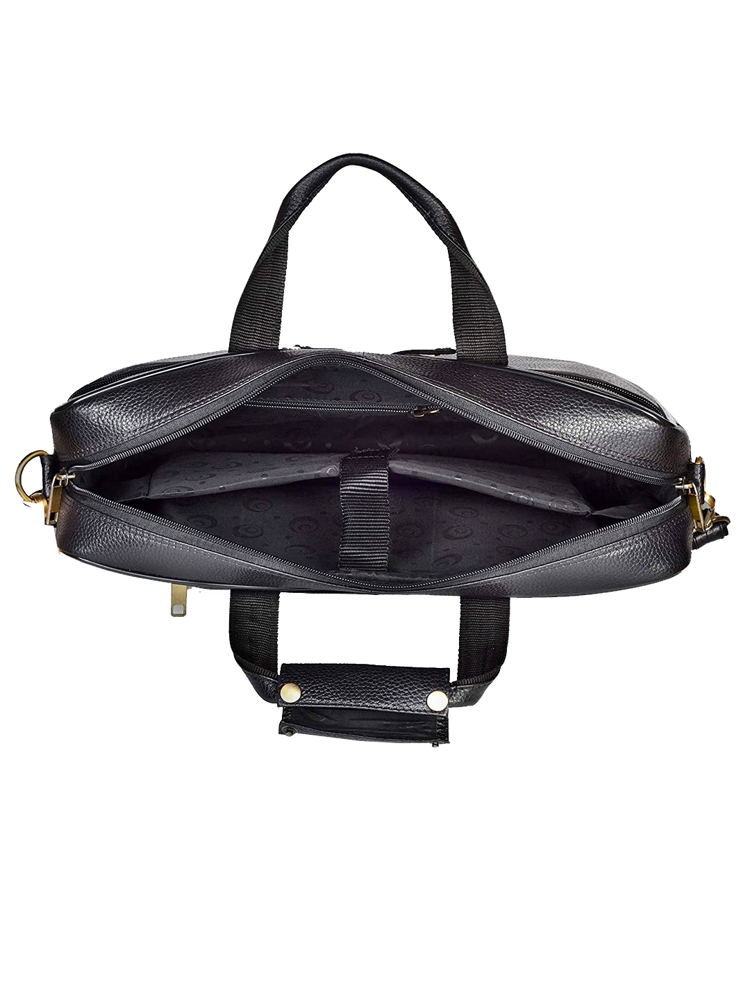 WildHorn | WildHorn 100% Genuine Leather Black Laptop Bag for Men 3