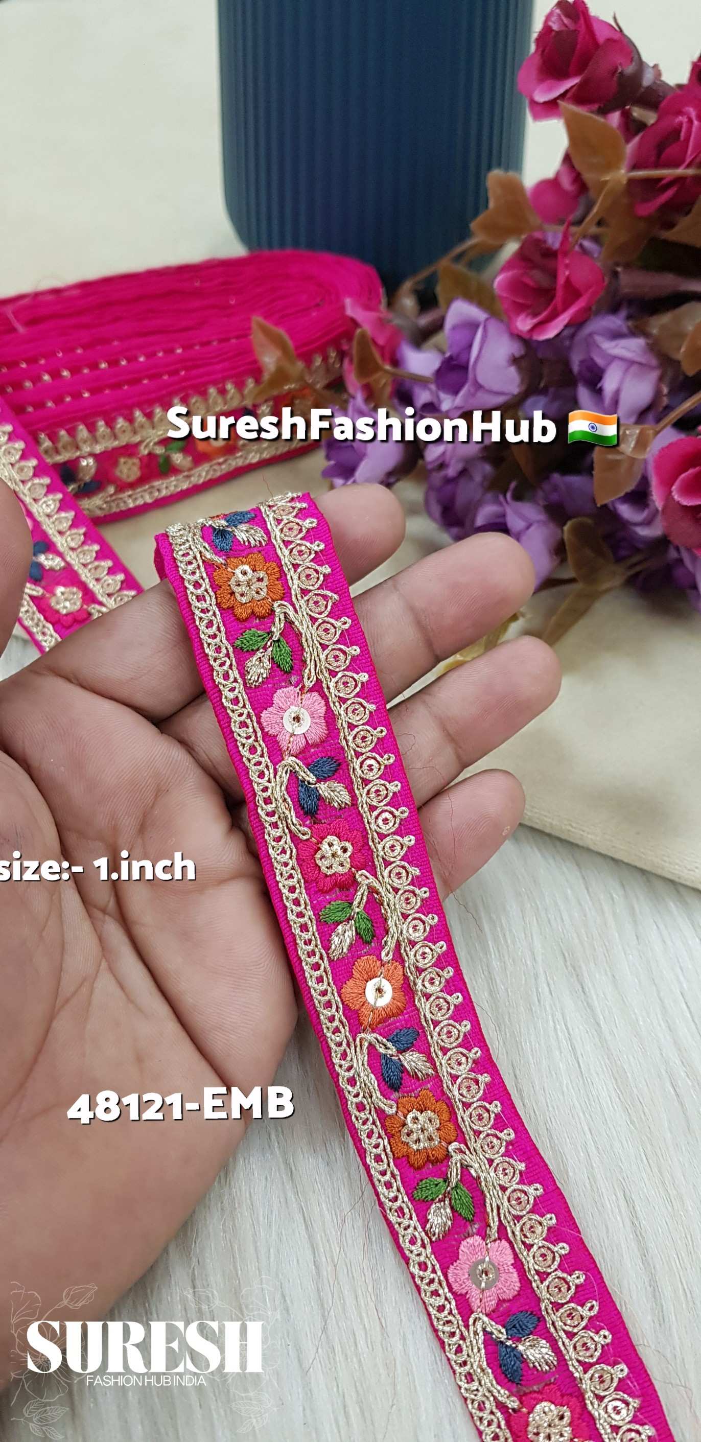 Sabyasachi Inspired Regal Rani Mini Floral Lace – 48121-Emb