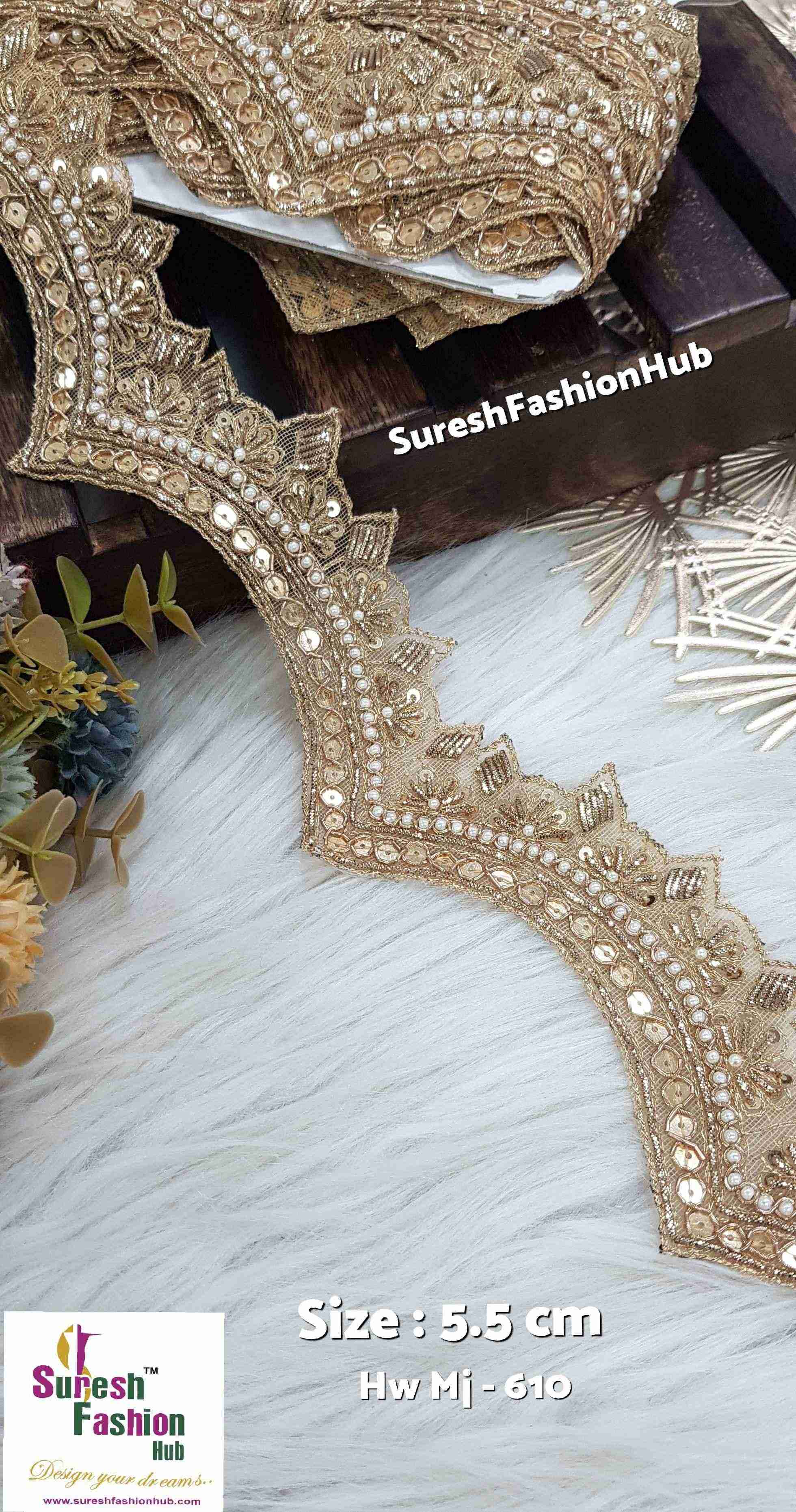 Elegant Machine-Made Scalloped Lace for Bridal Wear