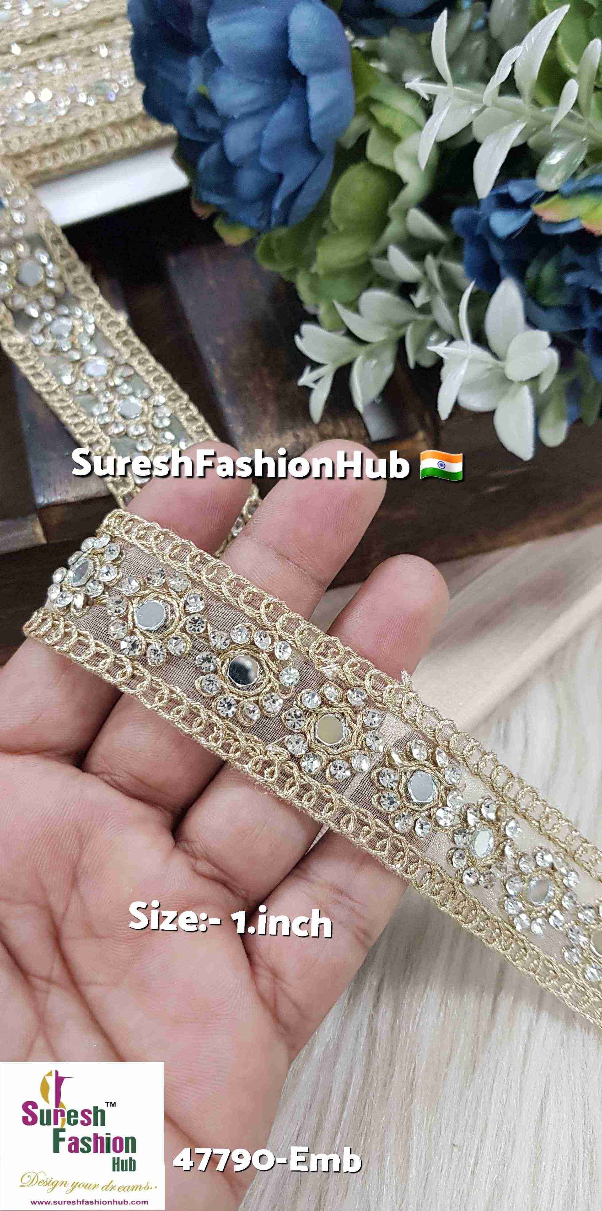 Pearl Mirror Floral Organza Lace