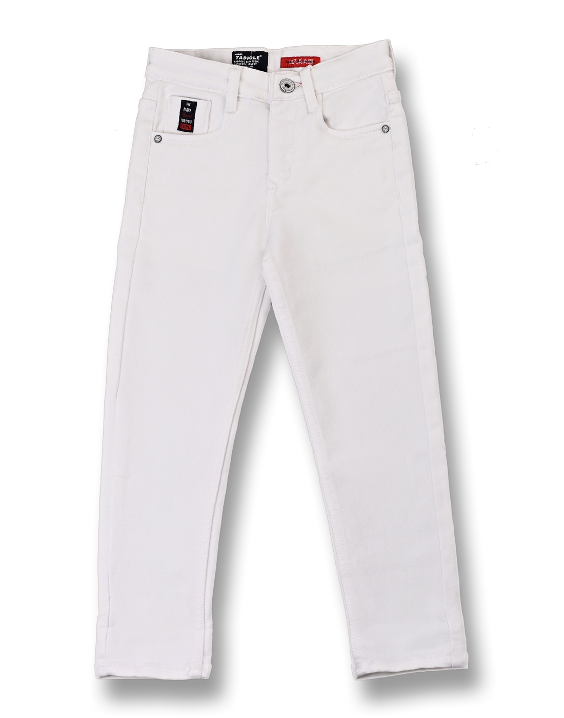 Tadpole | Tadpole Boy's White Denim Solid Jeans 0