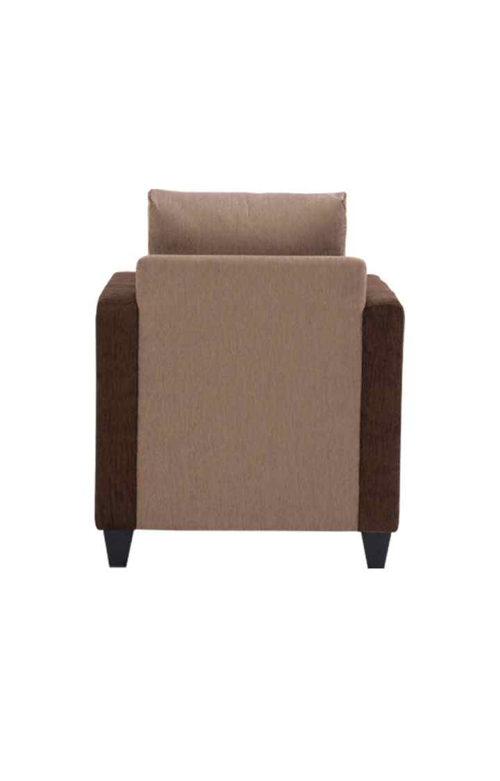neudot Saya Sofa for Living Room | 1 Persons Sofa| Premium Fabric with Cushioned Armrest | 12 Months Warranty| Solid Wood Frame| 1 Seater in Saya Duo Brown Colour