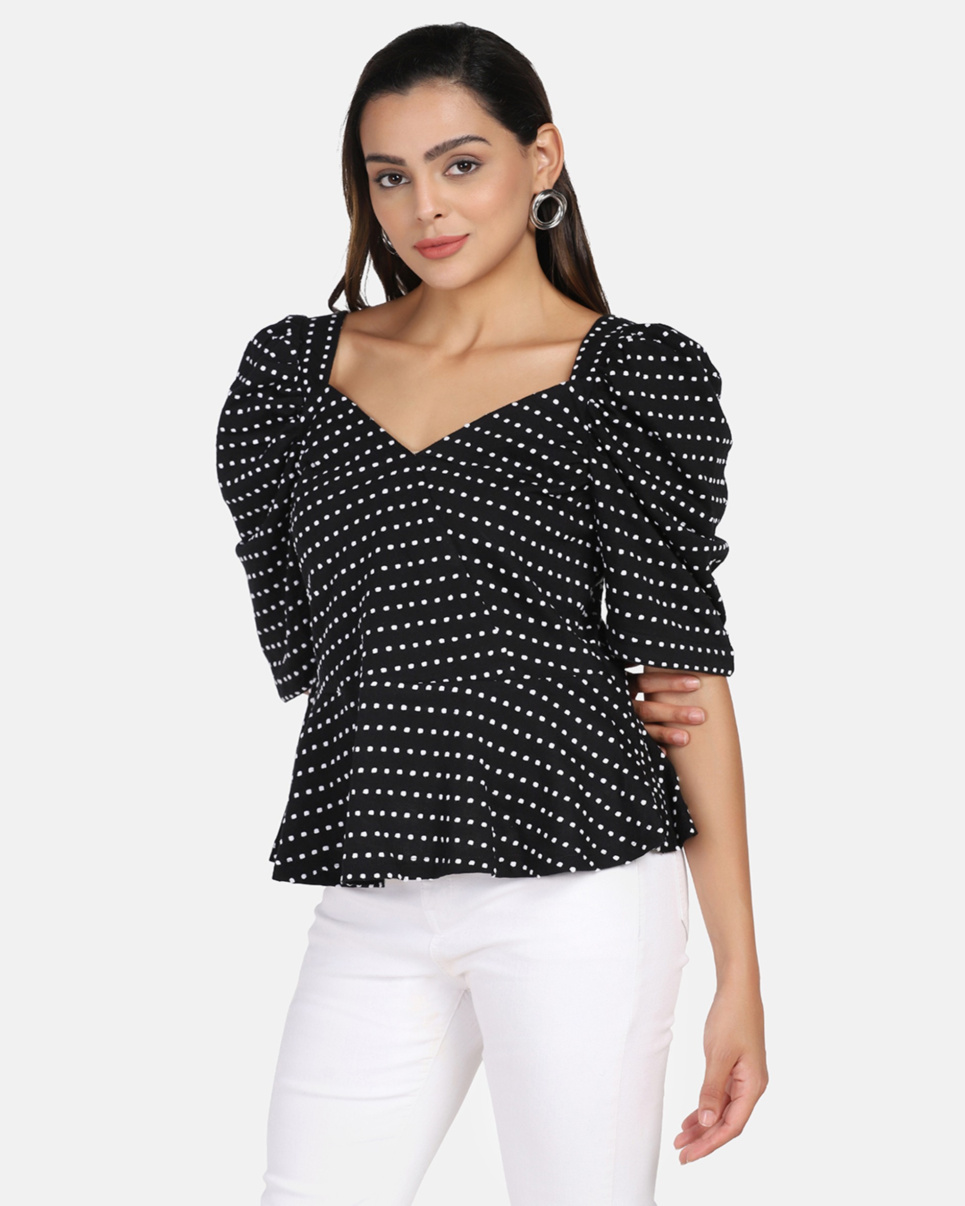 Black Top With White Dots