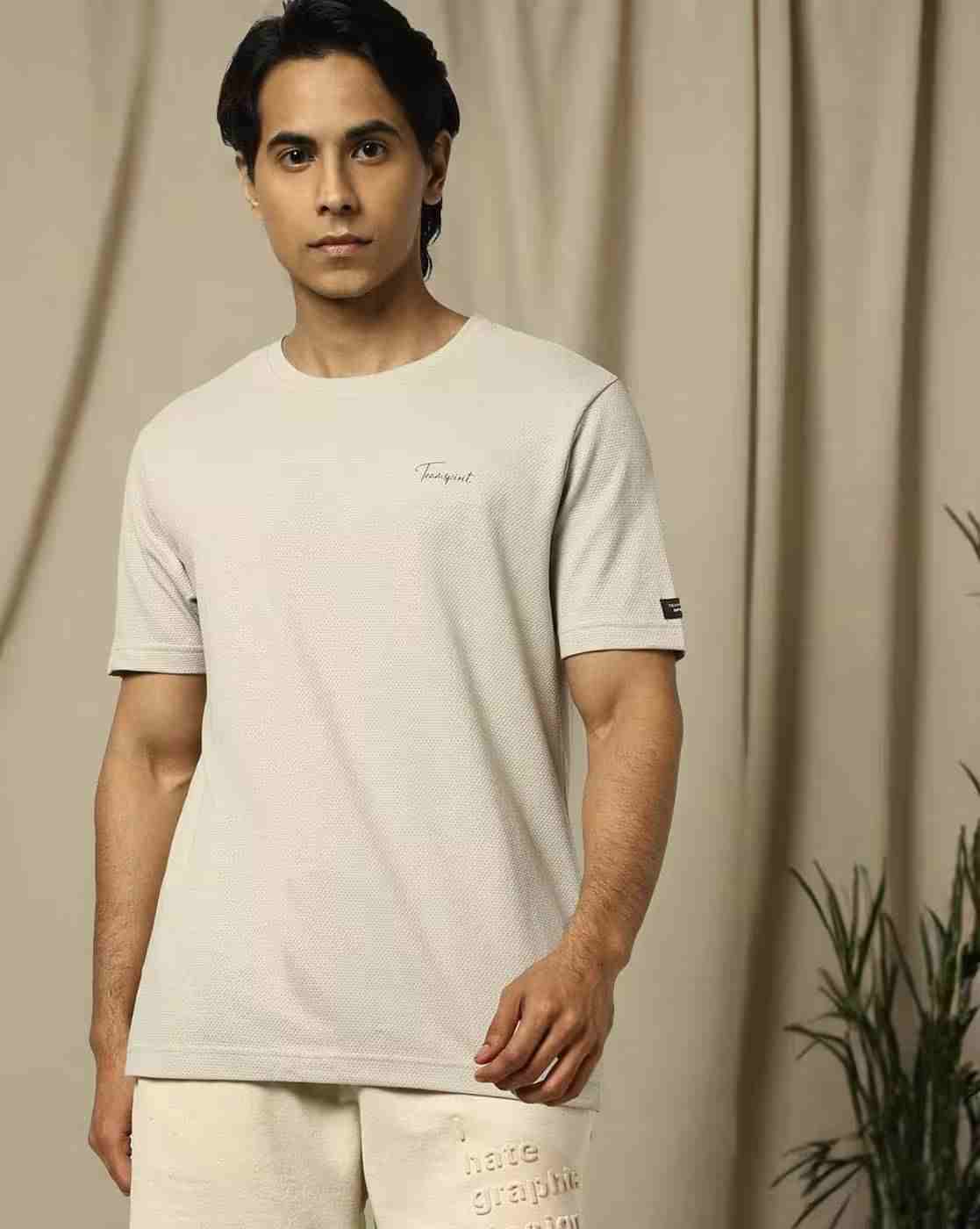Regular Fit Popcorn Textured Crew-Neck T-Shirt
