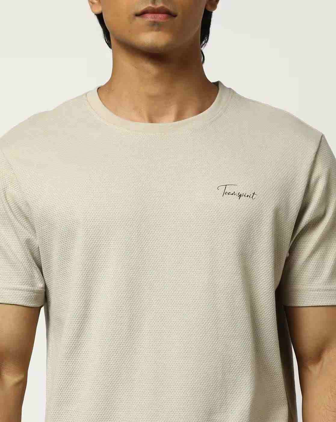 Teamspirit | Regular Fit Popcorn Textured Crew-Neck T-Shirt|3
