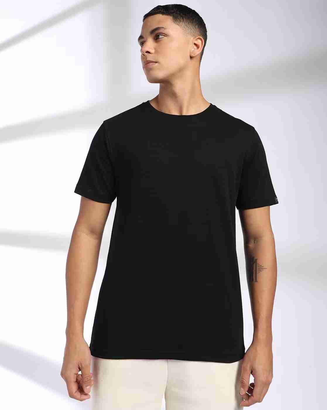 Men Popcorn Pattern Regular Fit Crew-Neck T-Shirt