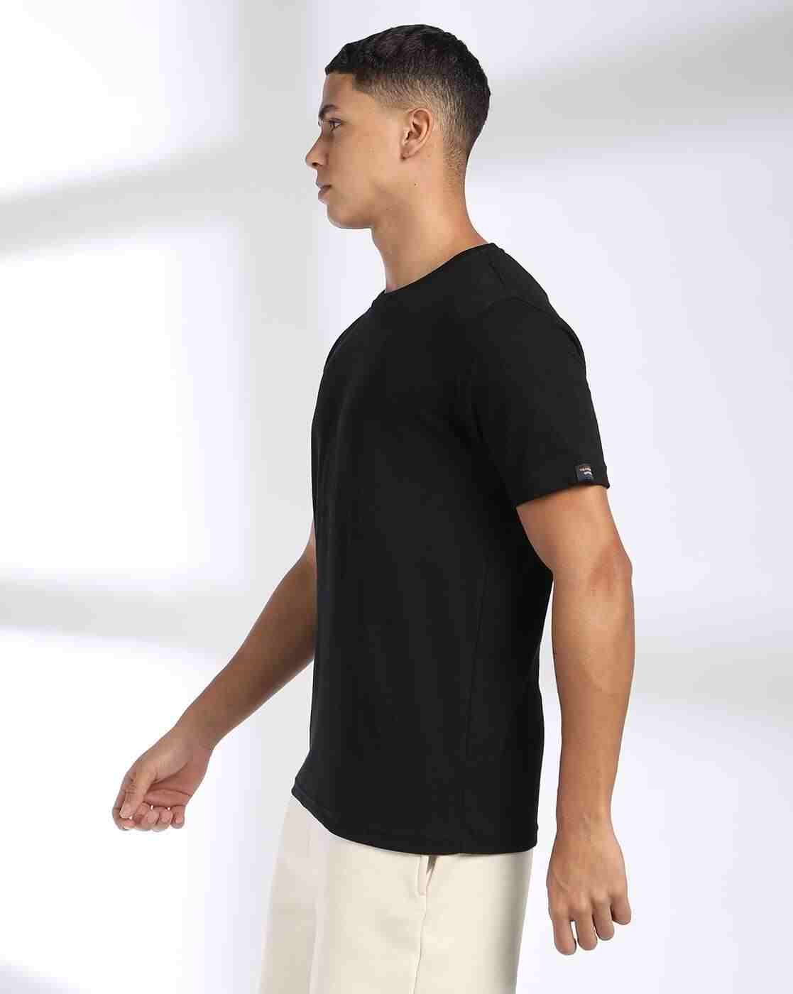 Teamspirit | Men Popcorn Pattern Regular Fit Crew-Neck T-Shirt|1