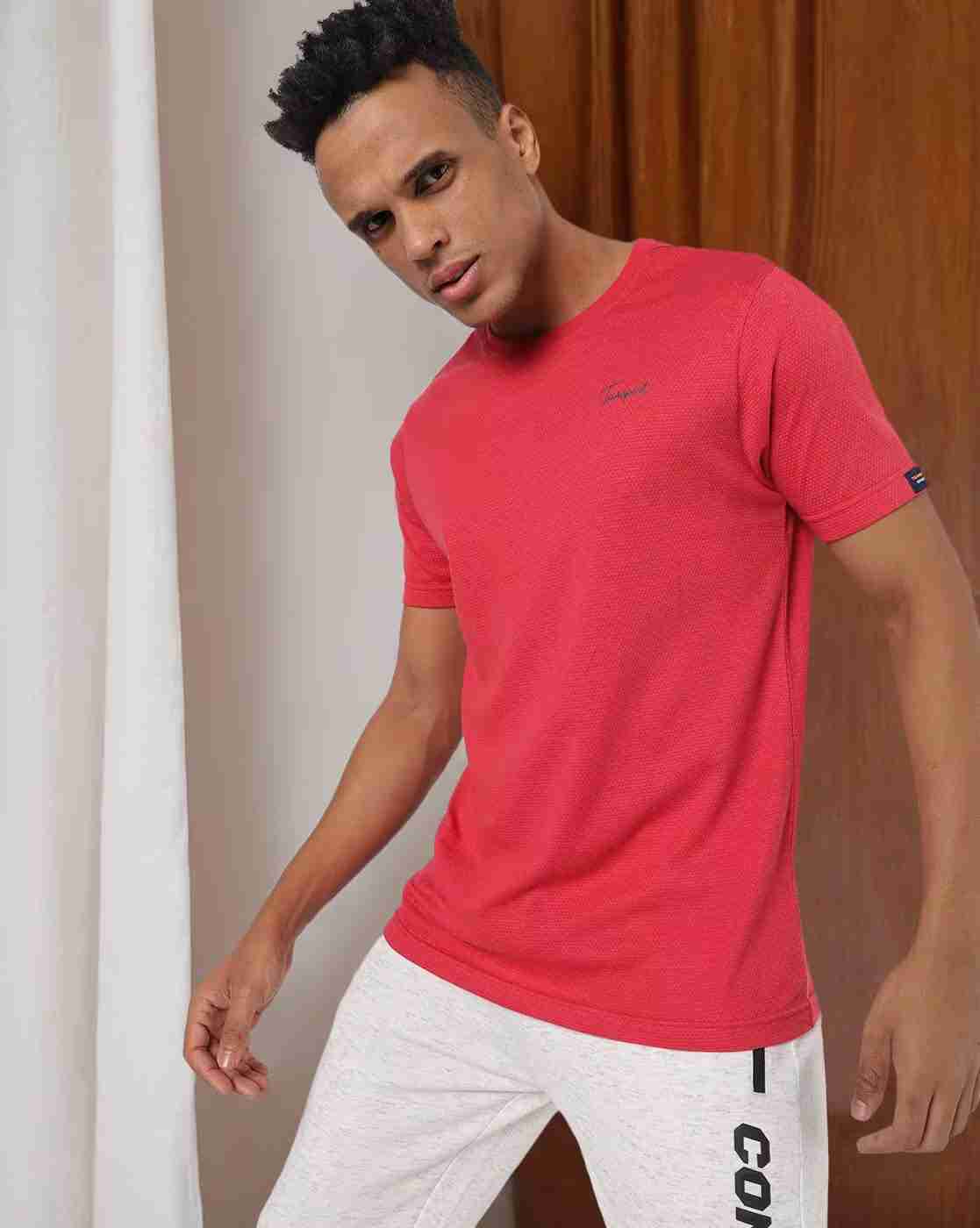 Teamspirit | Regular Fit Popcorn Textured Crew-Neck T-Shirt|0