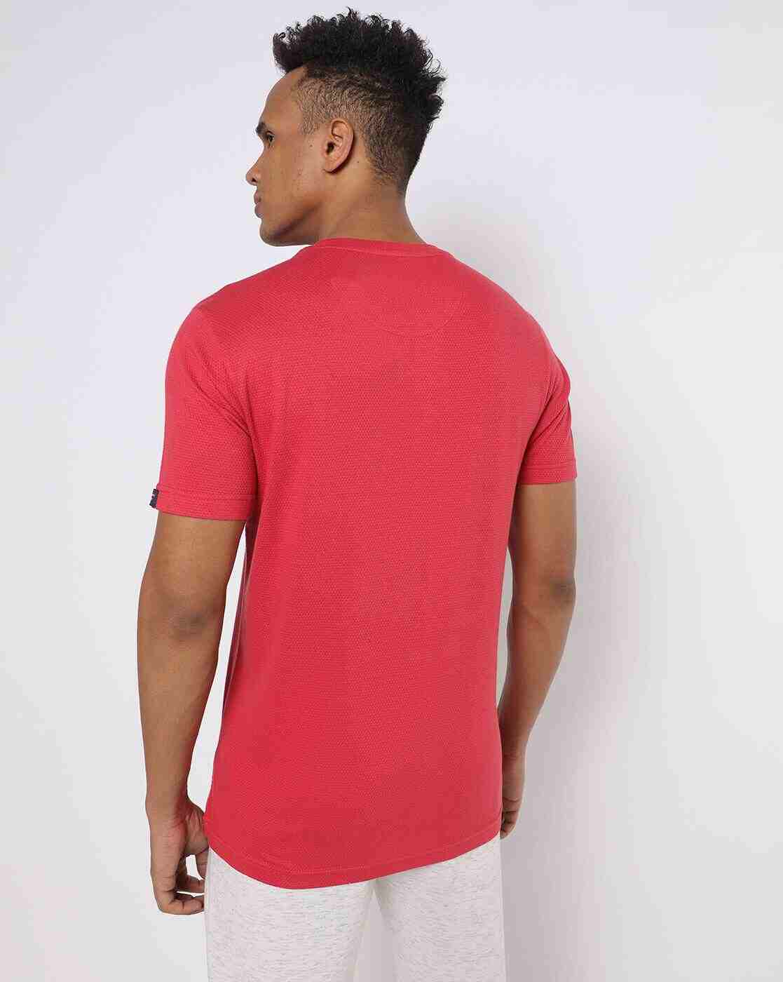 Teamspirit | Regular Fit Popcorn Textured Crew-Neck T-Shirt|1