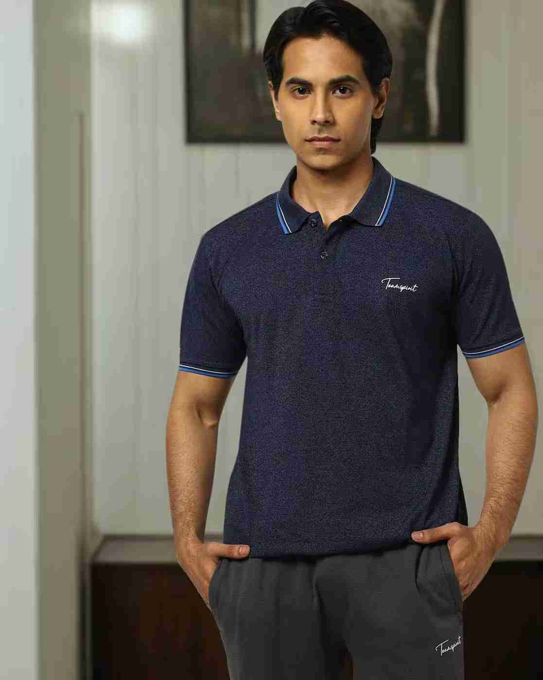 Regular Fit Polo T-Shirt with Brand Print
