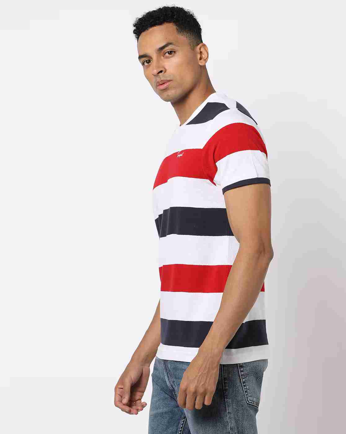 Teamspirit | Relaxed Fit Striped Crew-Neck T-Shirt|1