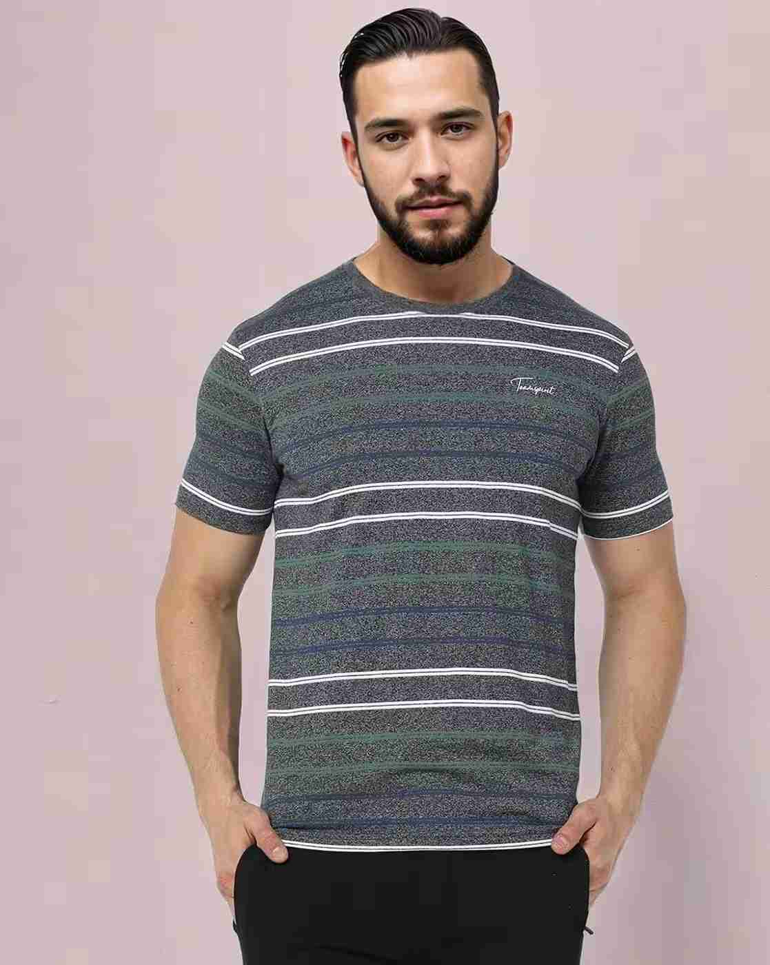 Teamspirit | Men Striped Regular Fit Crew-Neck T-Shirt|0