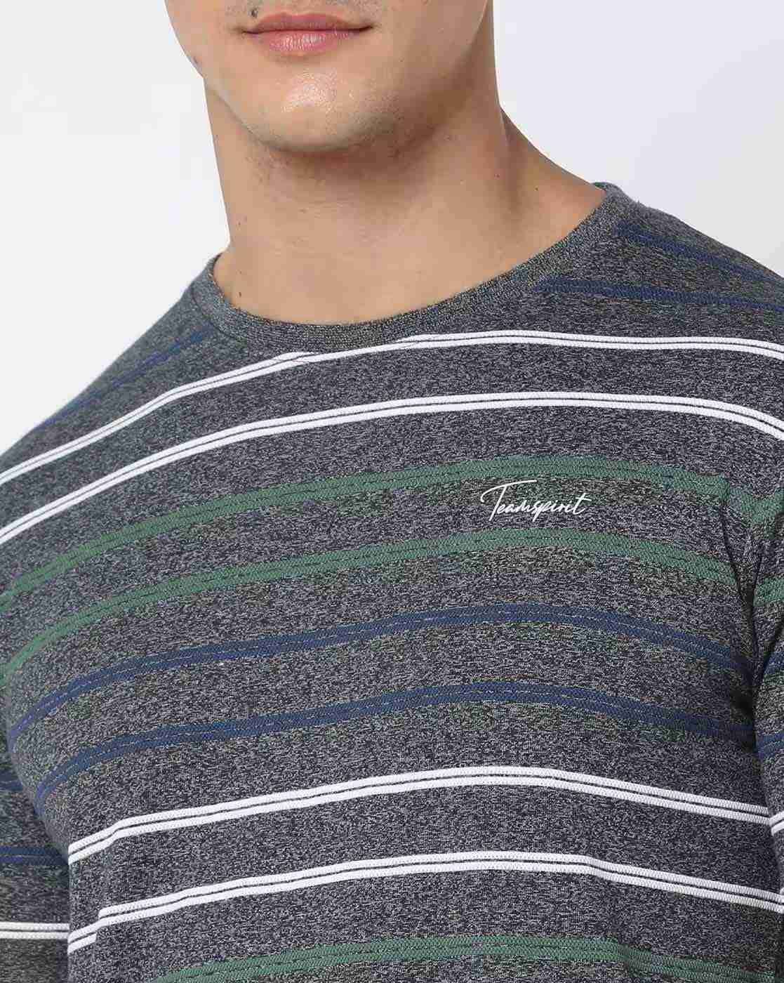 Teamspirit | Men Striped Regular Fit Crew-Neck T-Shirt|3