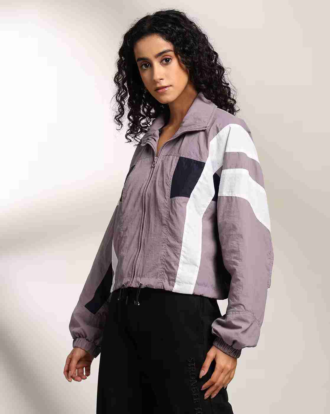 Teamspirit | Women Colourblock Regular Fit Crop Track Jacket|1