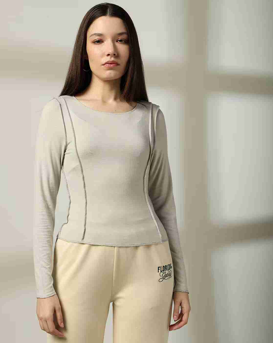 Teamspirit | Women Raw Edge Regular Fit Crew-Neck T-Shirt|2