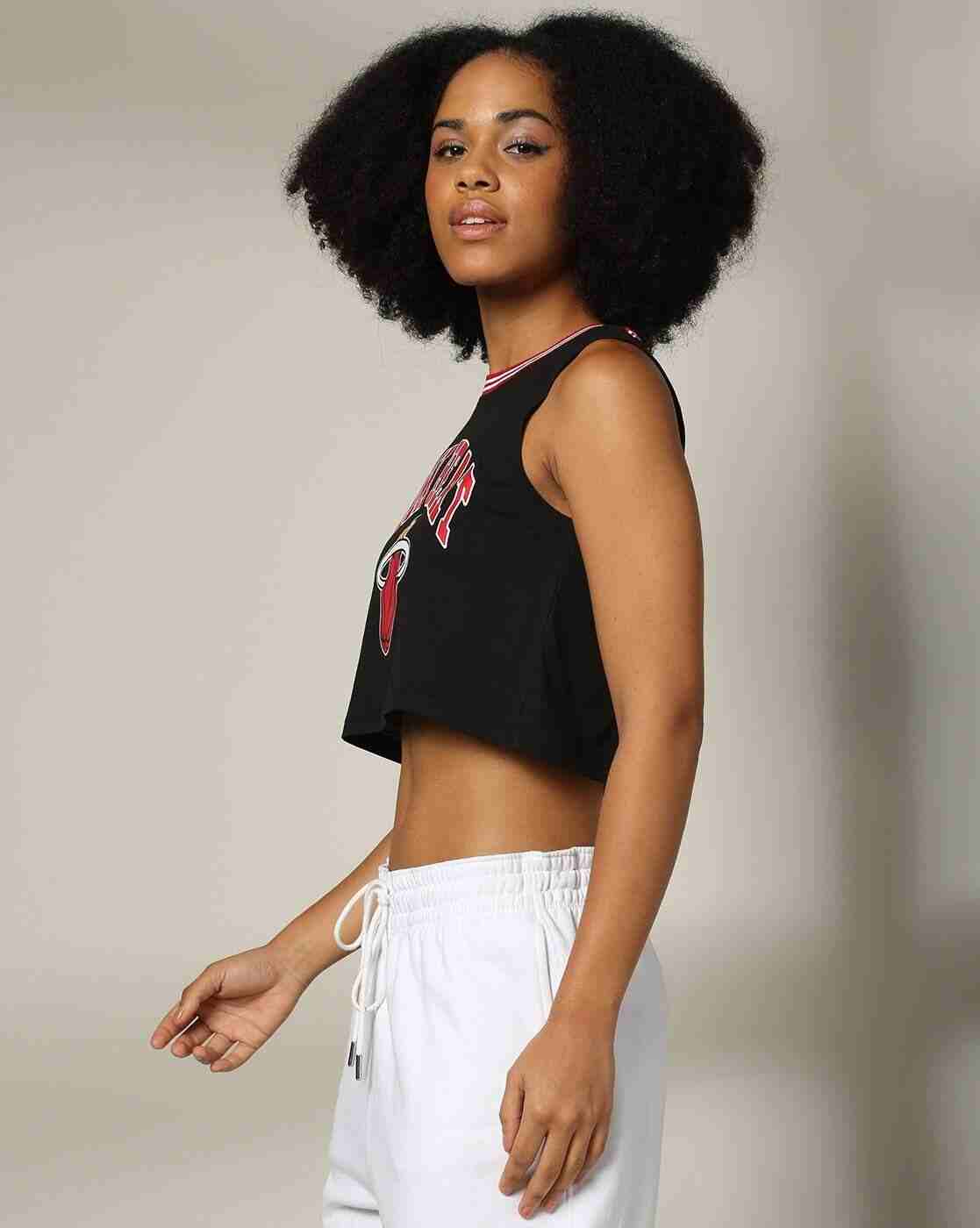 Teamspirit | Women Printed Fitted Crop Top|1