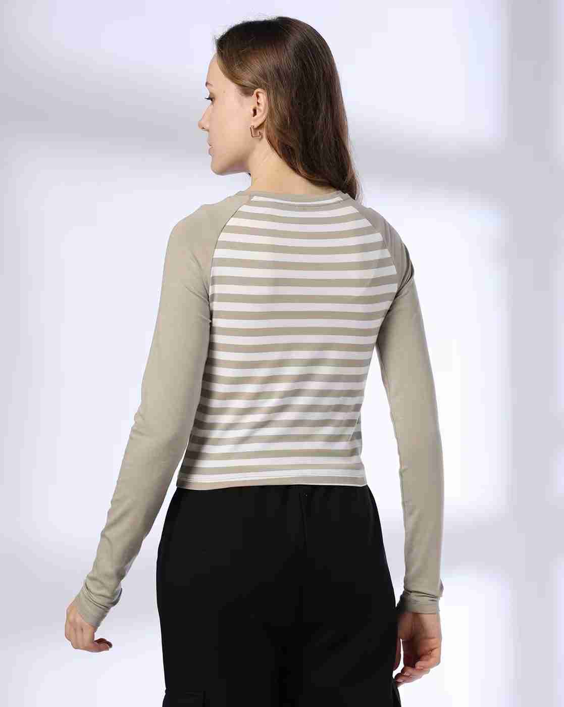 Teamspirit | Women Striped Round-Neck T-Shirt|2