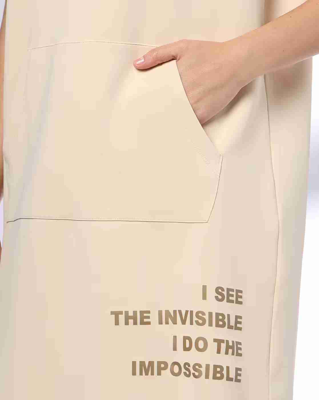 Teamspirit | Women Typographic Print Hooded Straight Dress|5