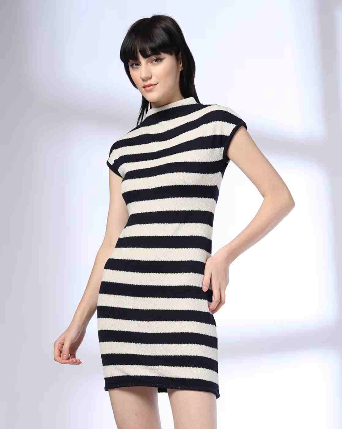 Teamspirit | Women Striped Bodycon Dress|0