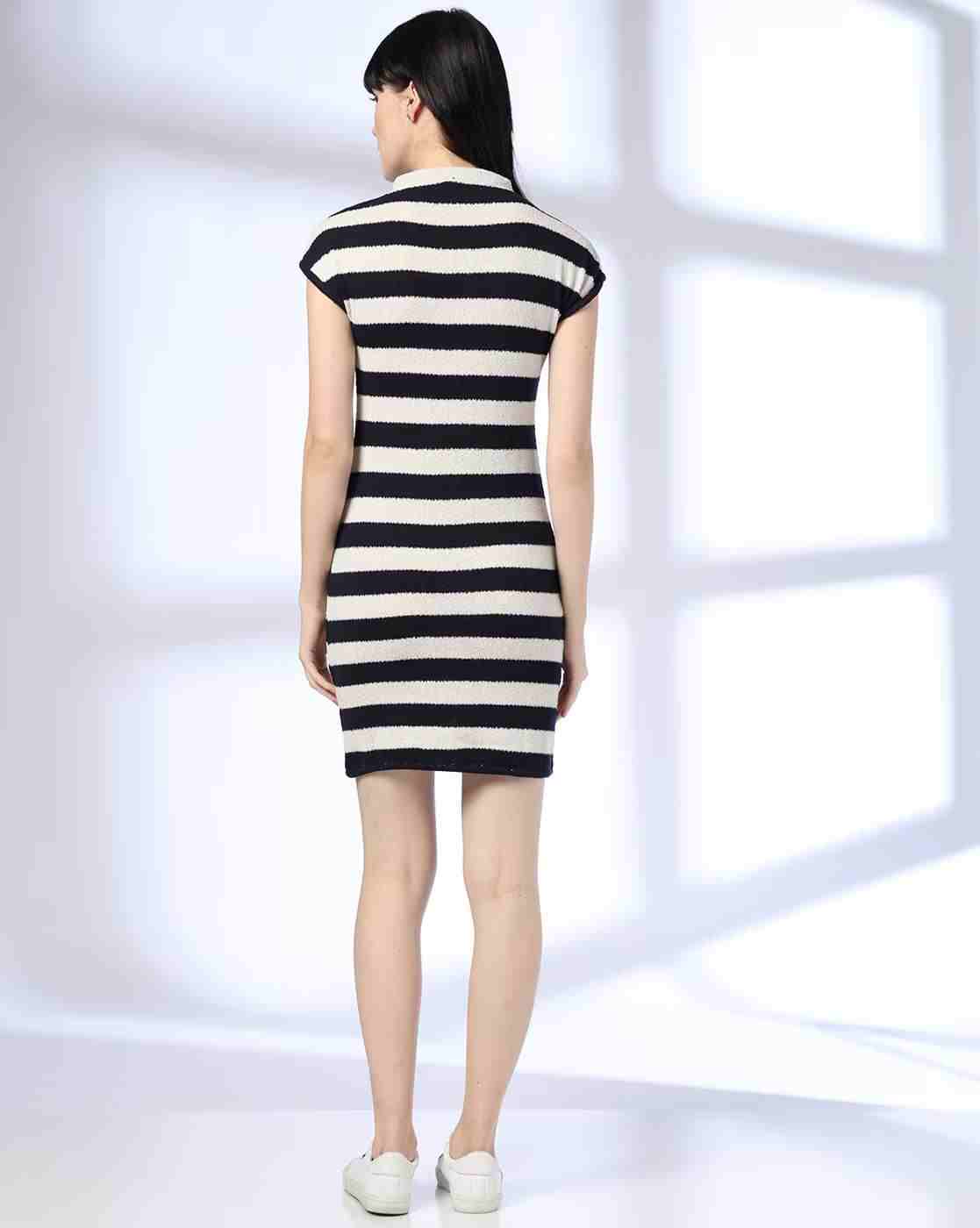 Teamspirit | Women Striped Bodycon Dress|2