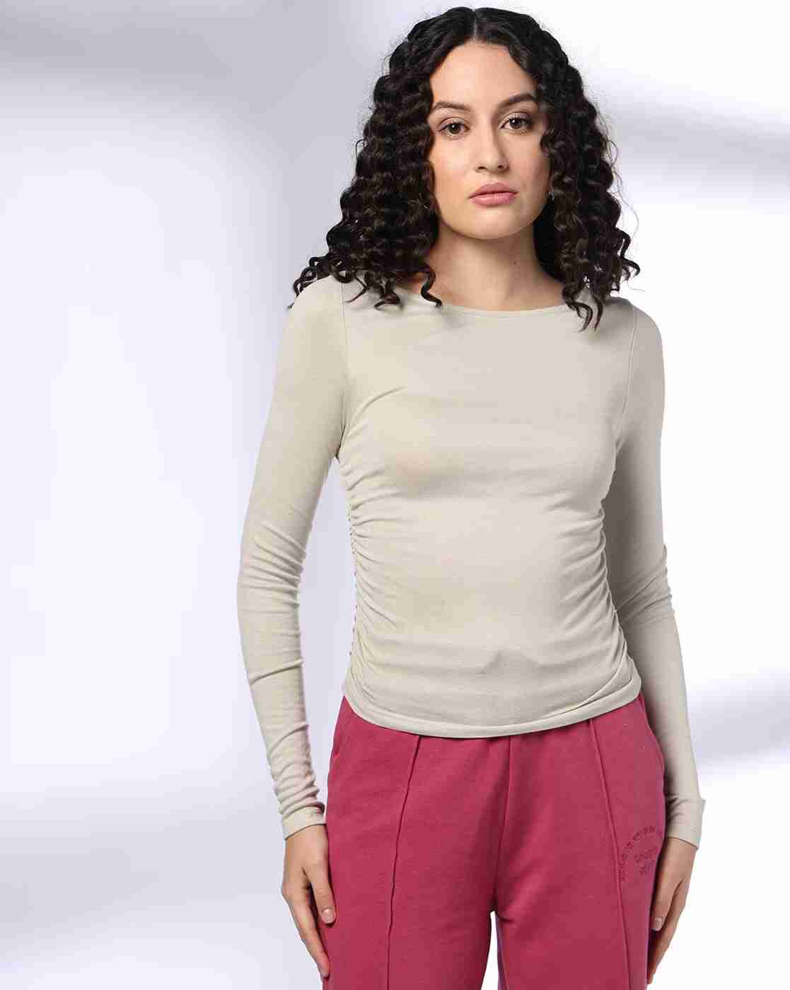Teamspirit | Women Regular Fit Top with Ruched Detail|0