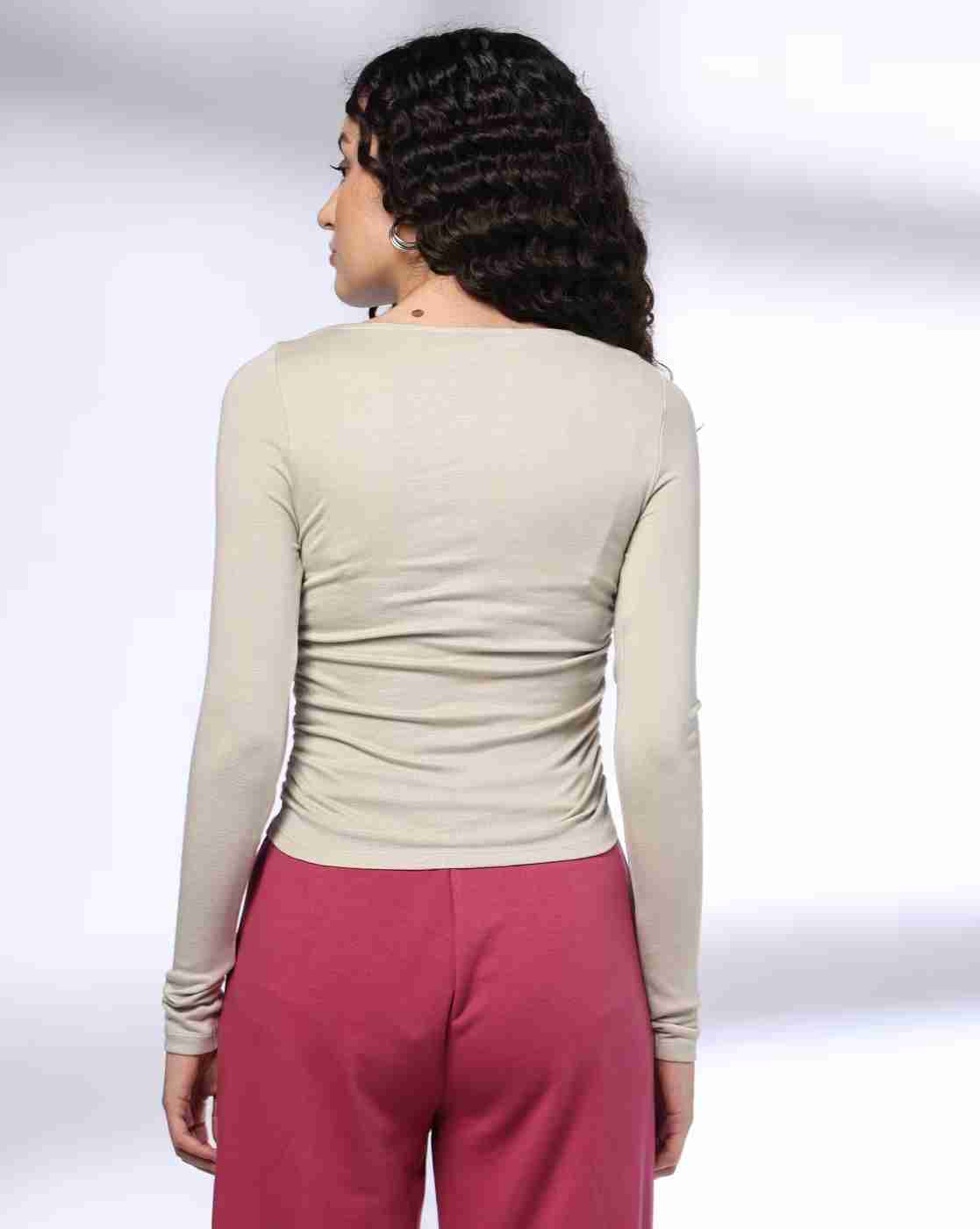 Teamspirit | Women Regular Fit Top with Ruched Detail|2