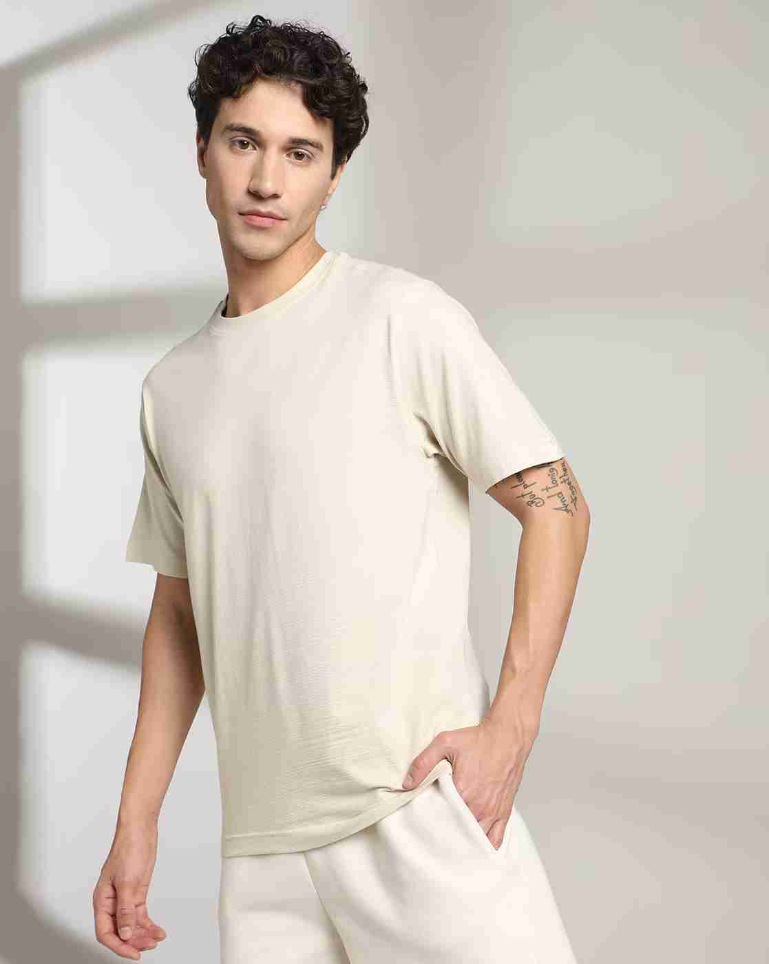 Men Boxy Fit Crew-Neck T-Shirt