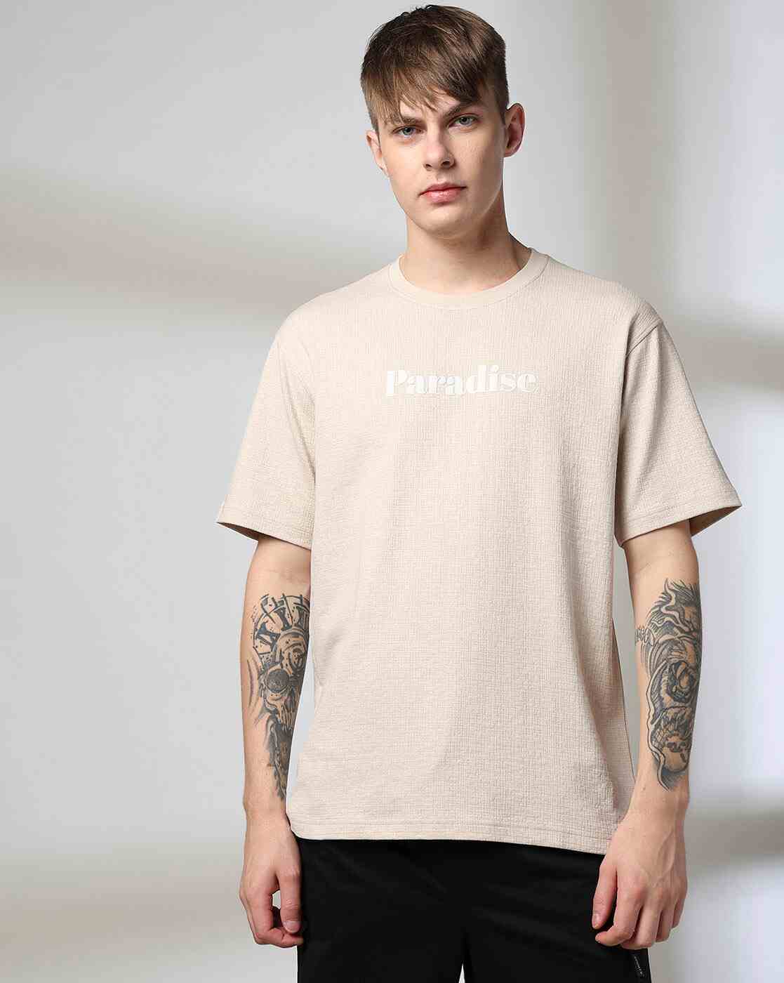 Teamspirit | Men Typographic Print Regular Fit Crew-Neck T-Shirt|0