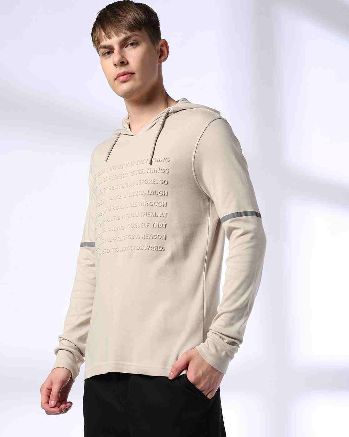 Teamspirit | Men Typographic Embossed Regular Fit Hooded T-Shirt|0