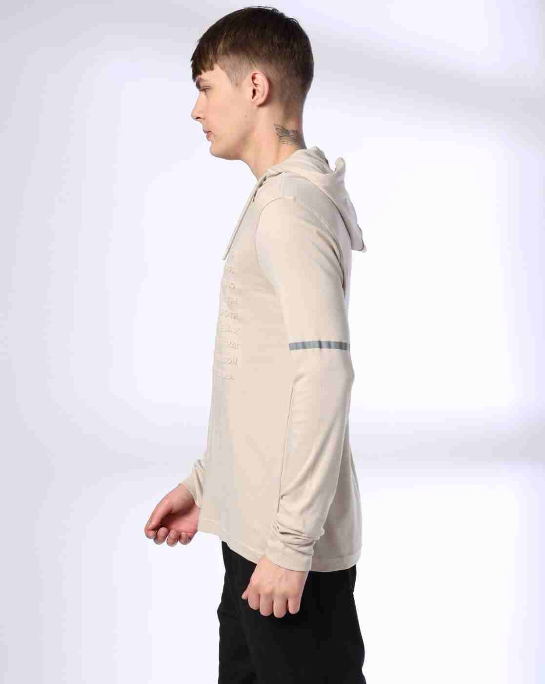 Teamspirit | Men Typographic Embossed Regular Fit Hooded T-Shirt|1