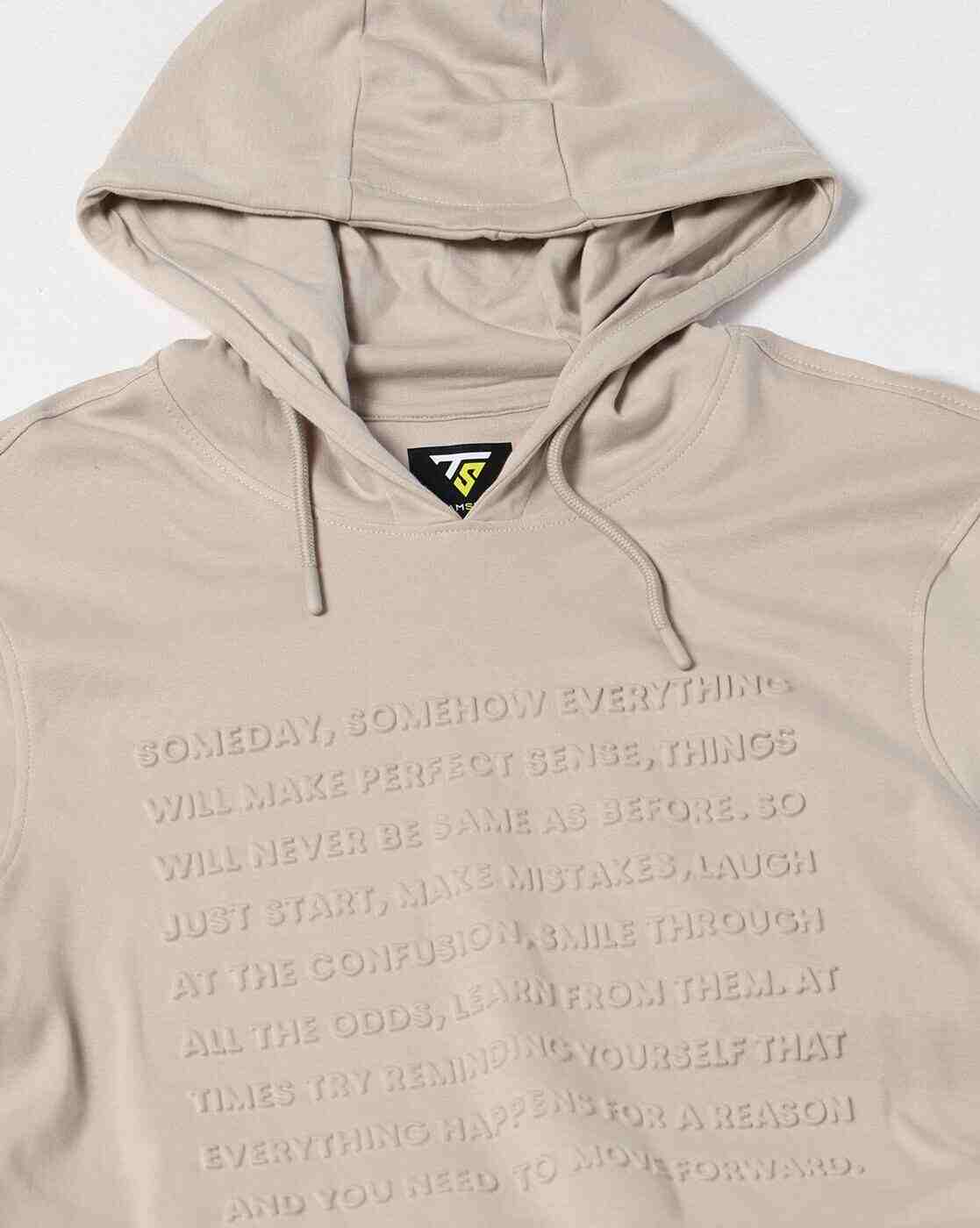 Teamspirit | Men Typographic Embossed Regular Fit Hooded T-Shirt|4
