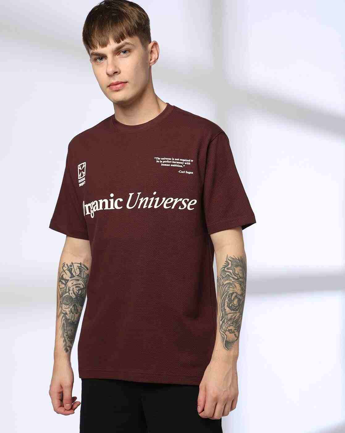 Teamspirit | Men Typographic Print Boxy Fit Crew-Neck T-Shirt|3