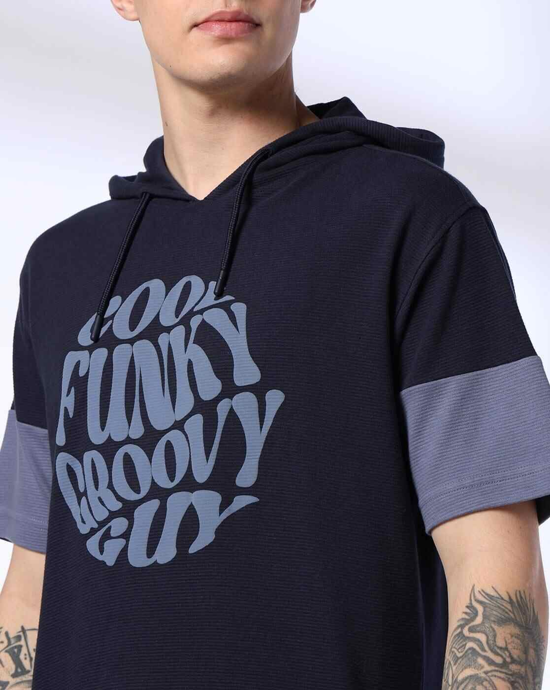 Teamspirit | Men Typographic Print Boxy Fit Hooded T-Shirt|3