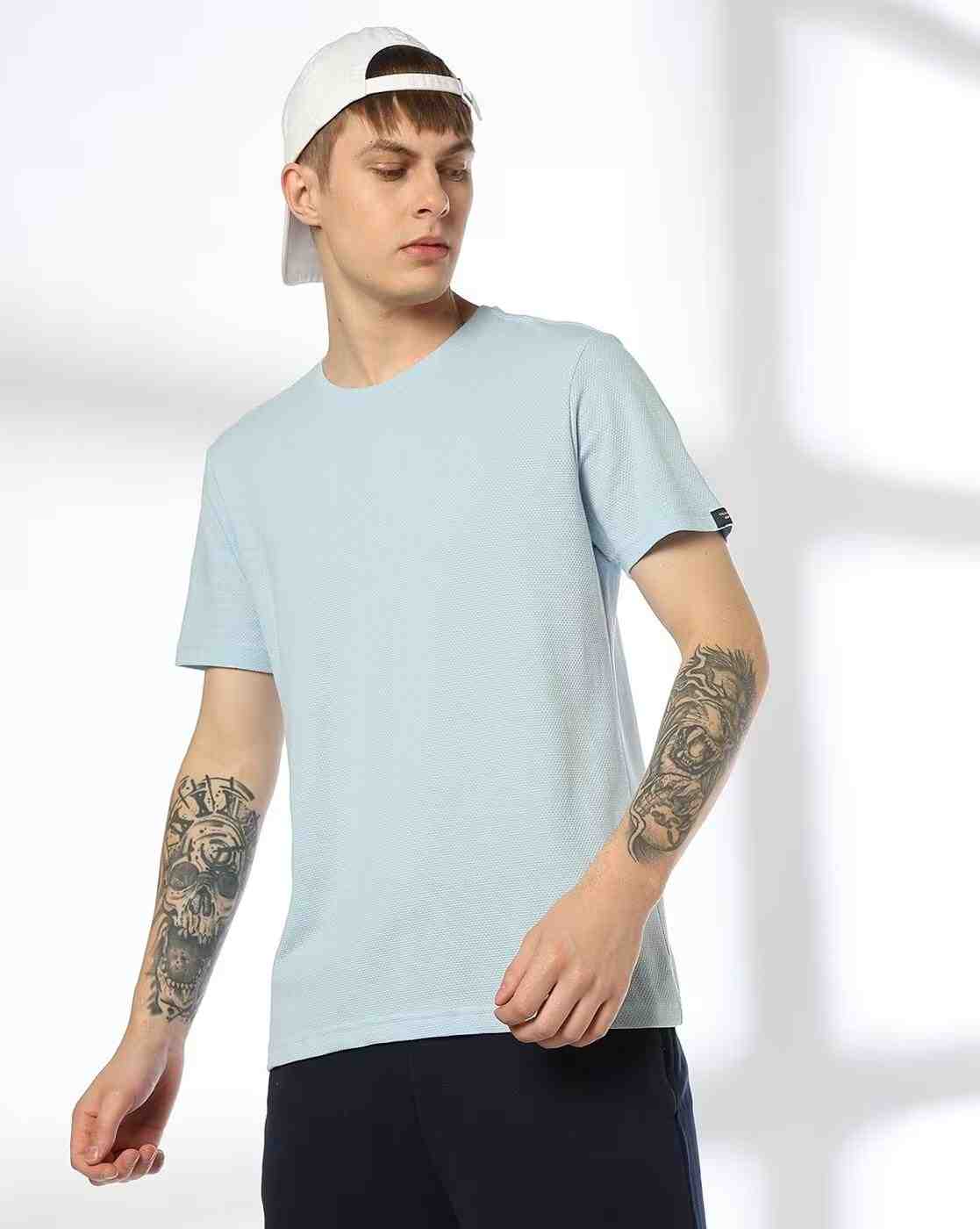 Teamspirit | Men Popcorn Regular Fit Round-Neck T-Shirt|0