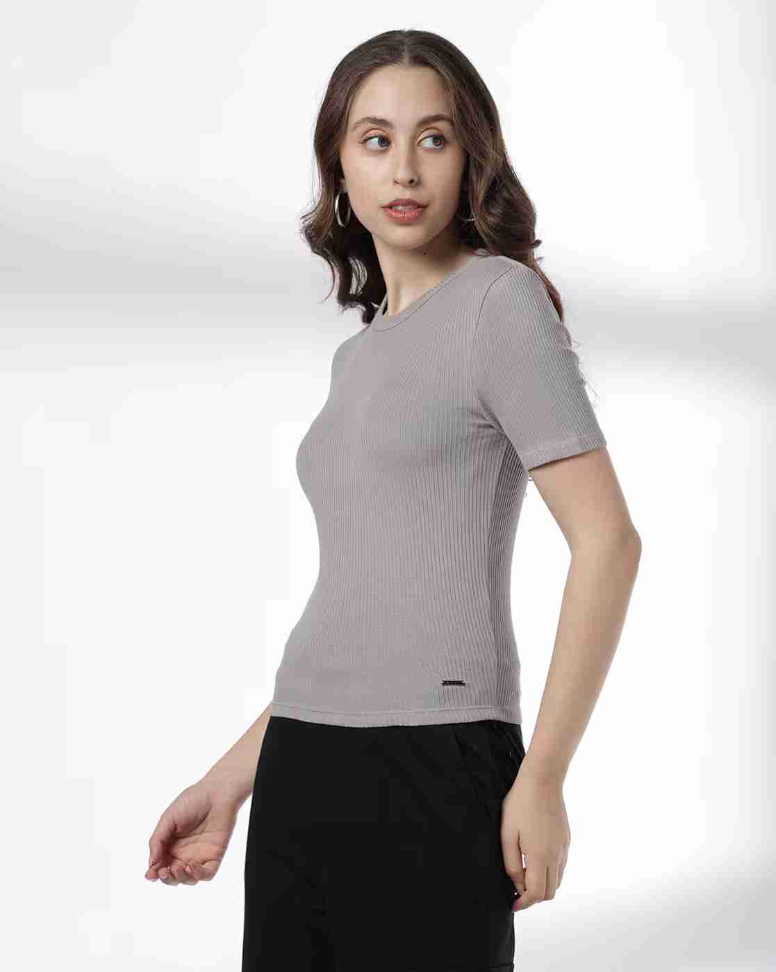 Teamspirit | Women Ribbed Fitted Top|1