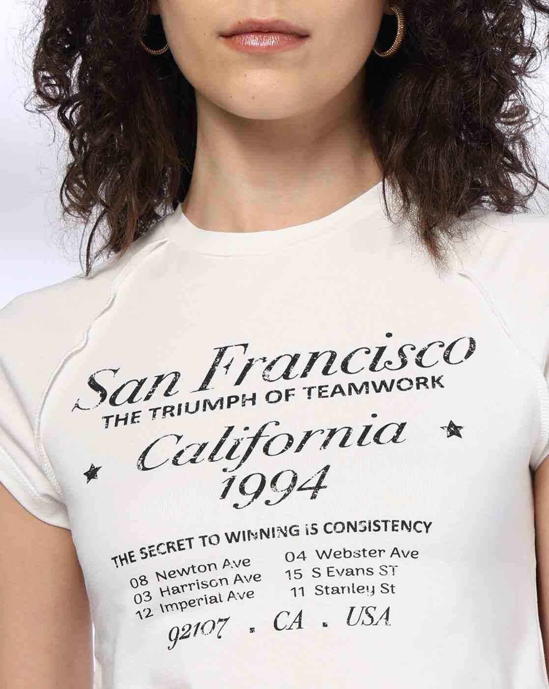 Teamspirit | Women Typographic Print Boxy Fit Top|3