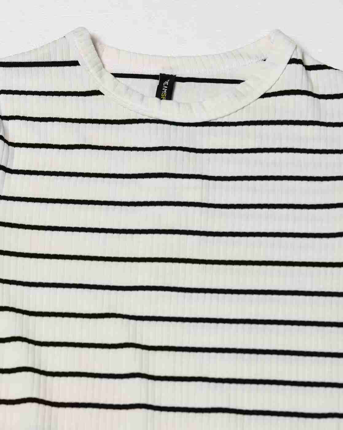 Teamspirit | Women Striped Fitted Crew-Neck T-Shirt|4