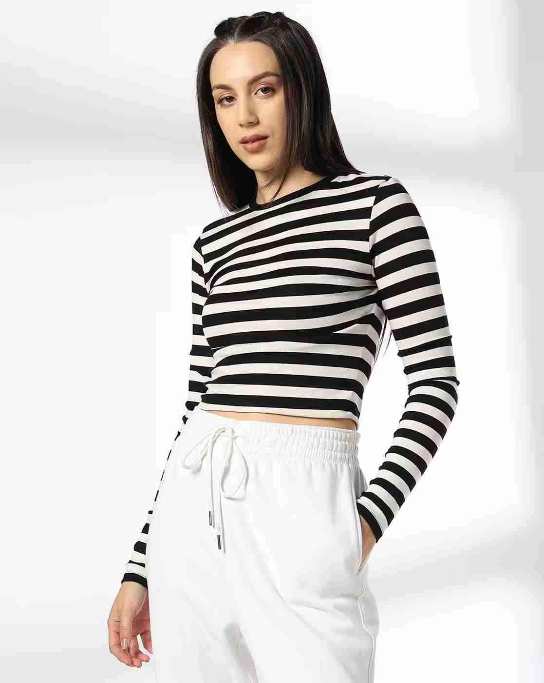 Women Striped Fitted Top