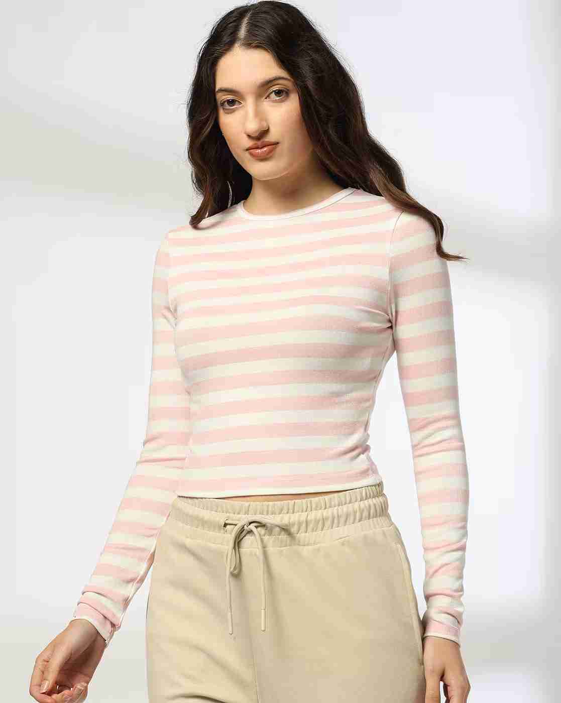 Teamspirit | Women Striped Fitted Top|0